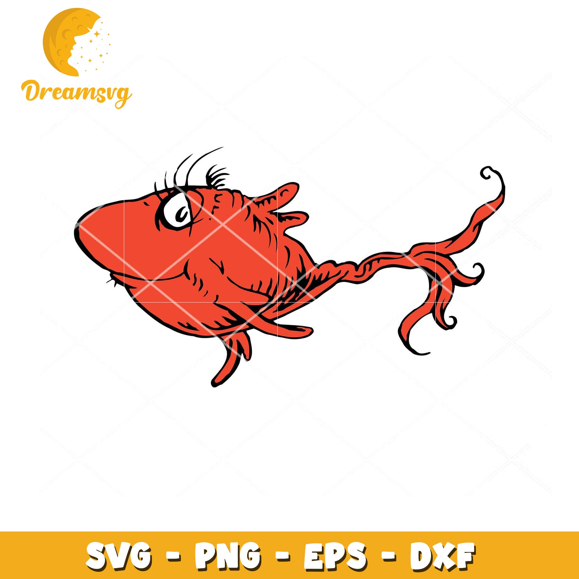 Option 1 (Focus on character)  Fish SVG Cut File Instant Download