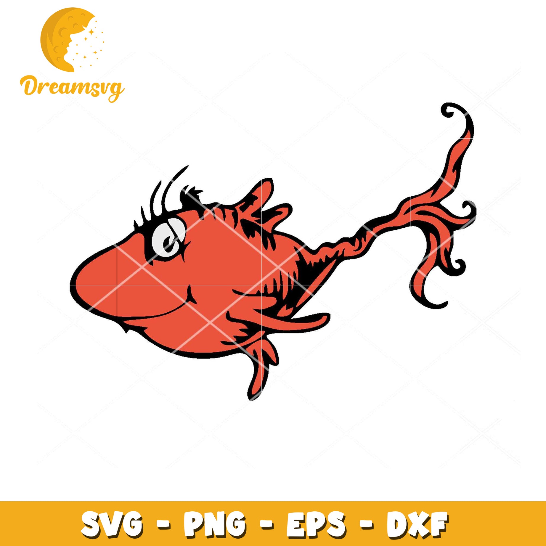 Option 1 (Focus on character)  Fish SVG Instant Download Cricut File