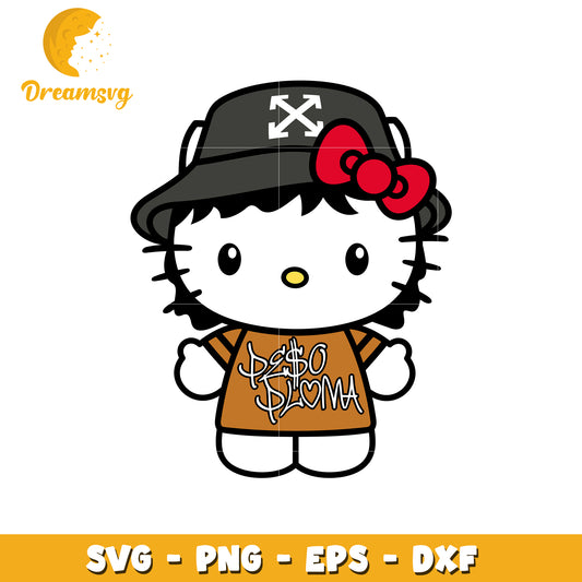 Option 1 (Focus on character)  Hello Kitty Streetwear SVG PNG EPS DXF