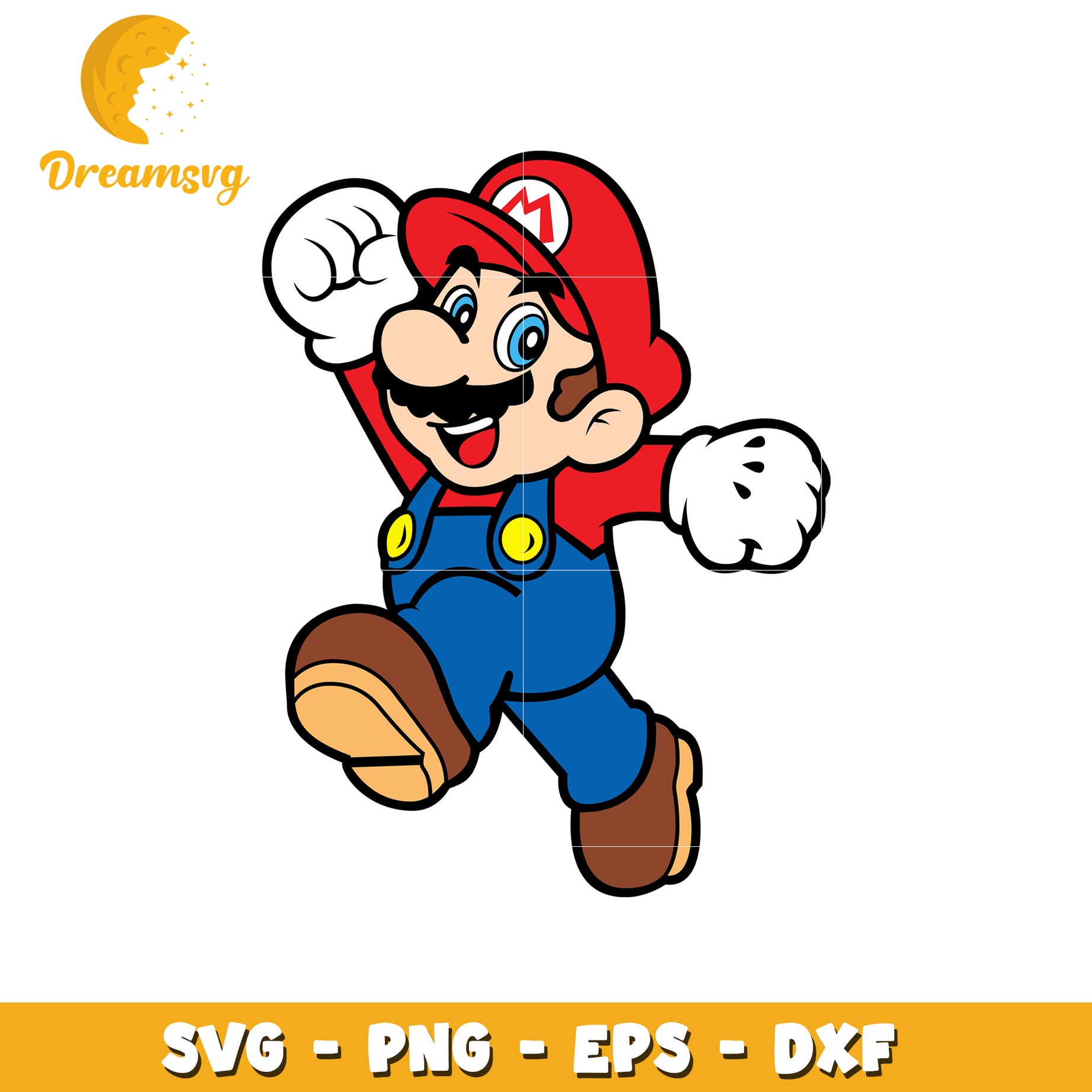 Option 1 (Focus on character)  Mario SVG PNG EPS DXF Cartoon