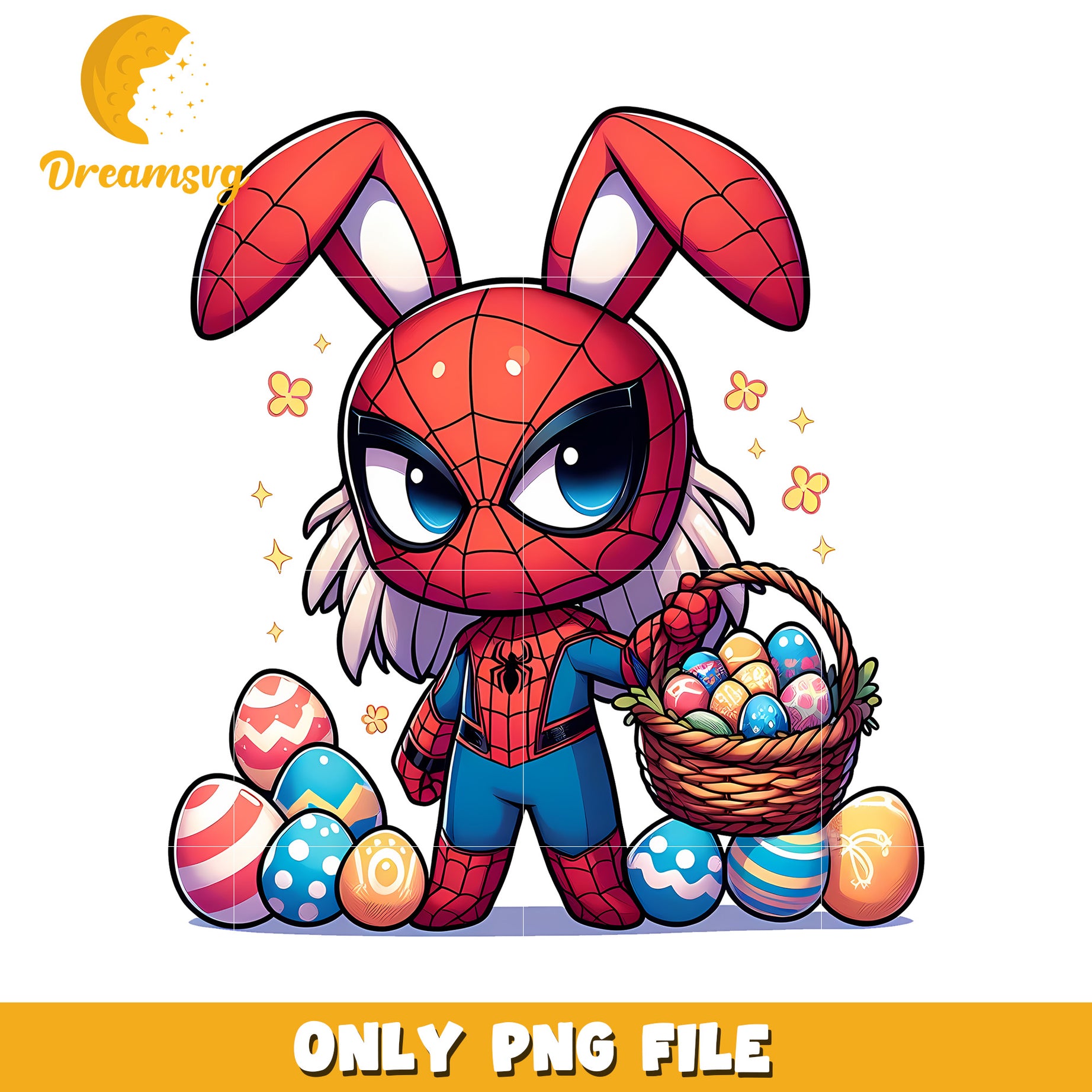 Option 1 (Focus on character)  Spider-Man Easter Bunny PNG Cartoon