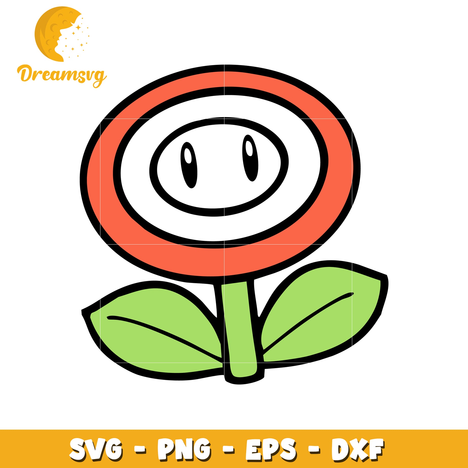 Option 1 (Focus on character)  Super Mario Flower SVG PNG EPS DXF