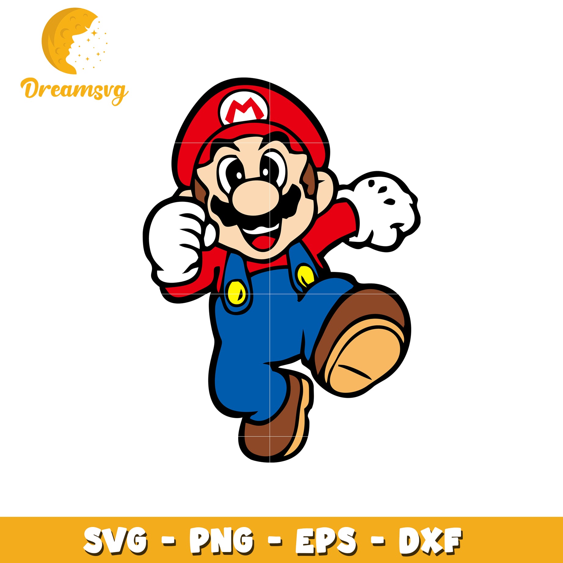 Option 1 (Focus on character)  Super Mario SVG PNG EPS DXF Cut File