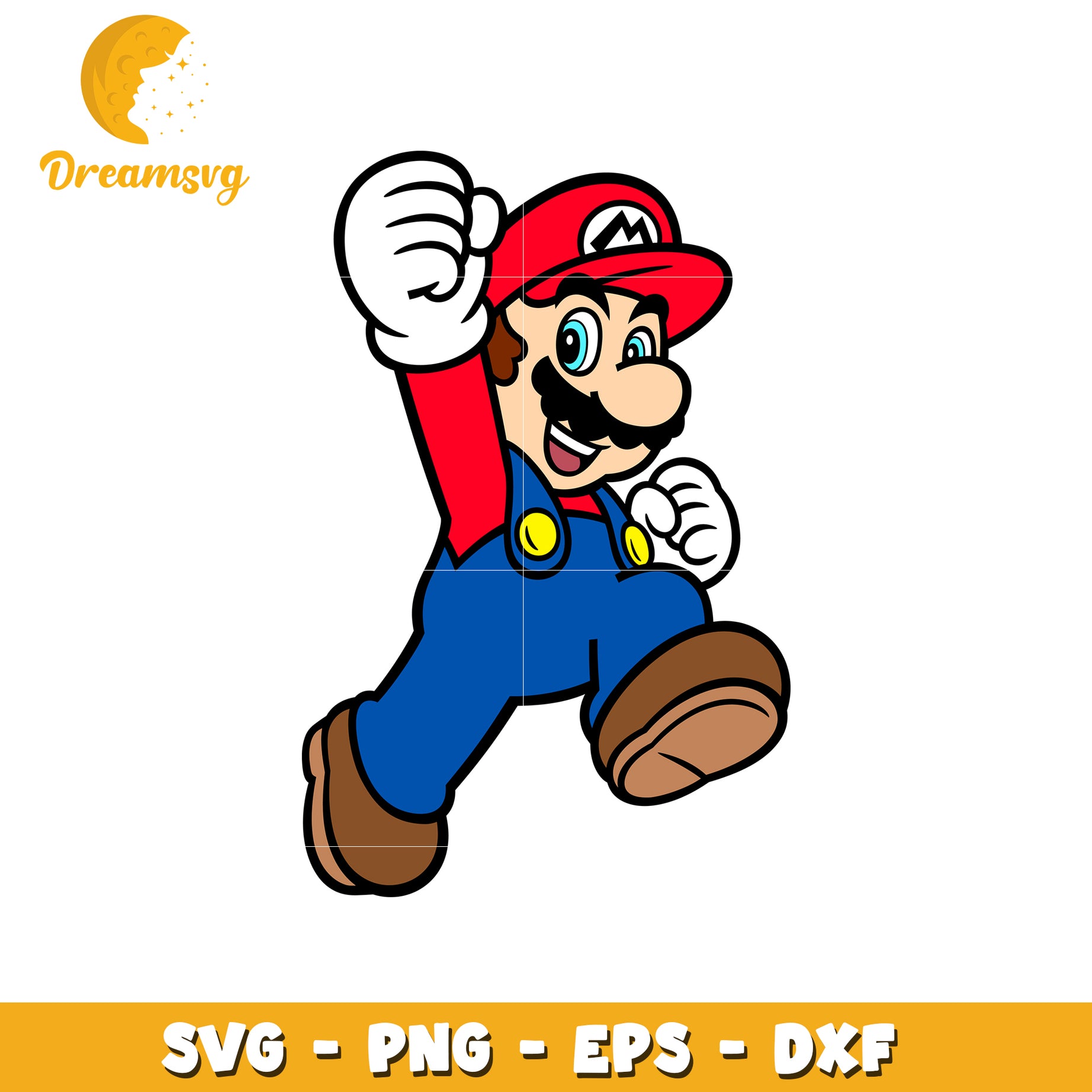 Option 1 (Focus on character)  Super Mario SVG PNG EPS DXF Files
