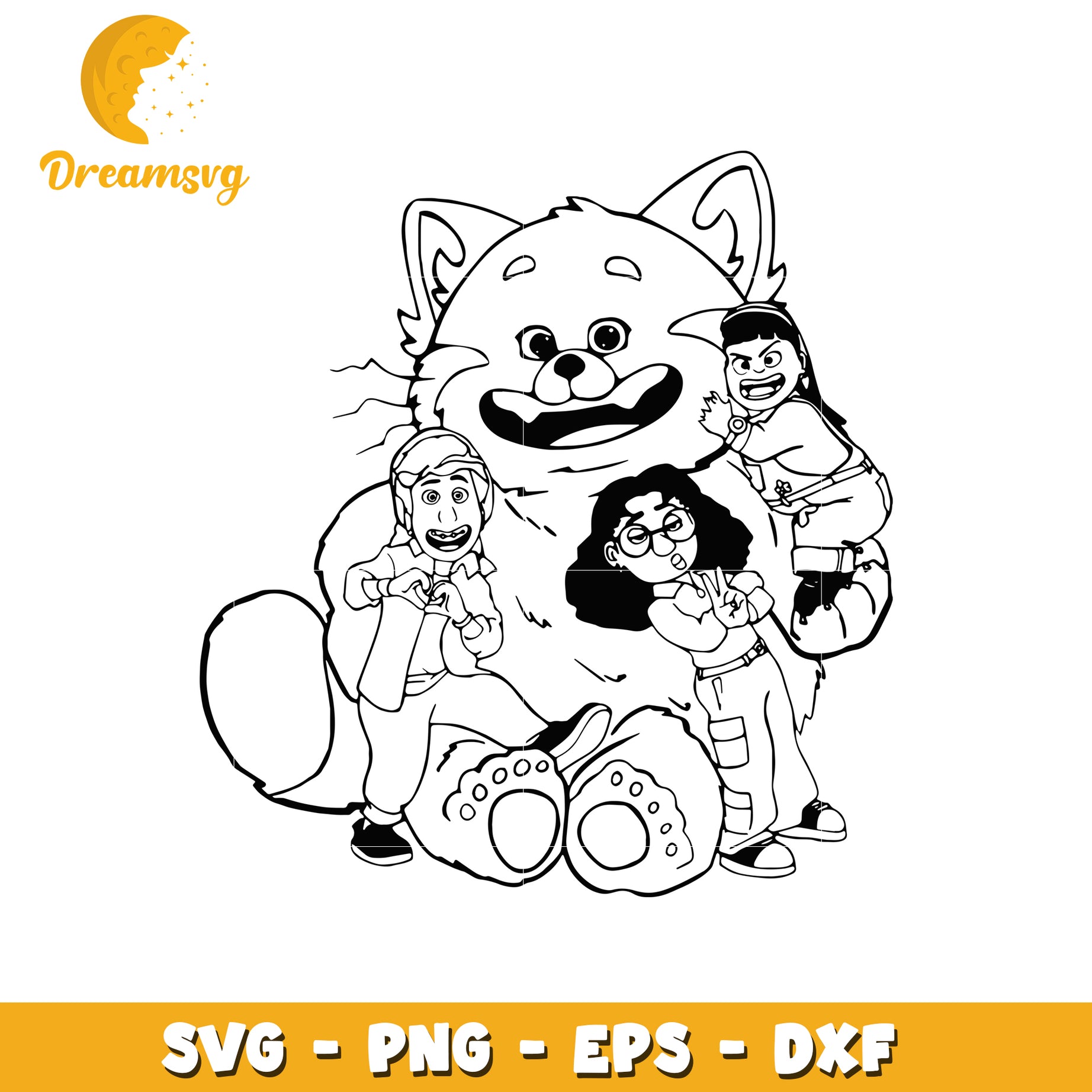 Option 1 (Focus on characters)  Kids Cartoon Cat SVG PNG EPS DXF