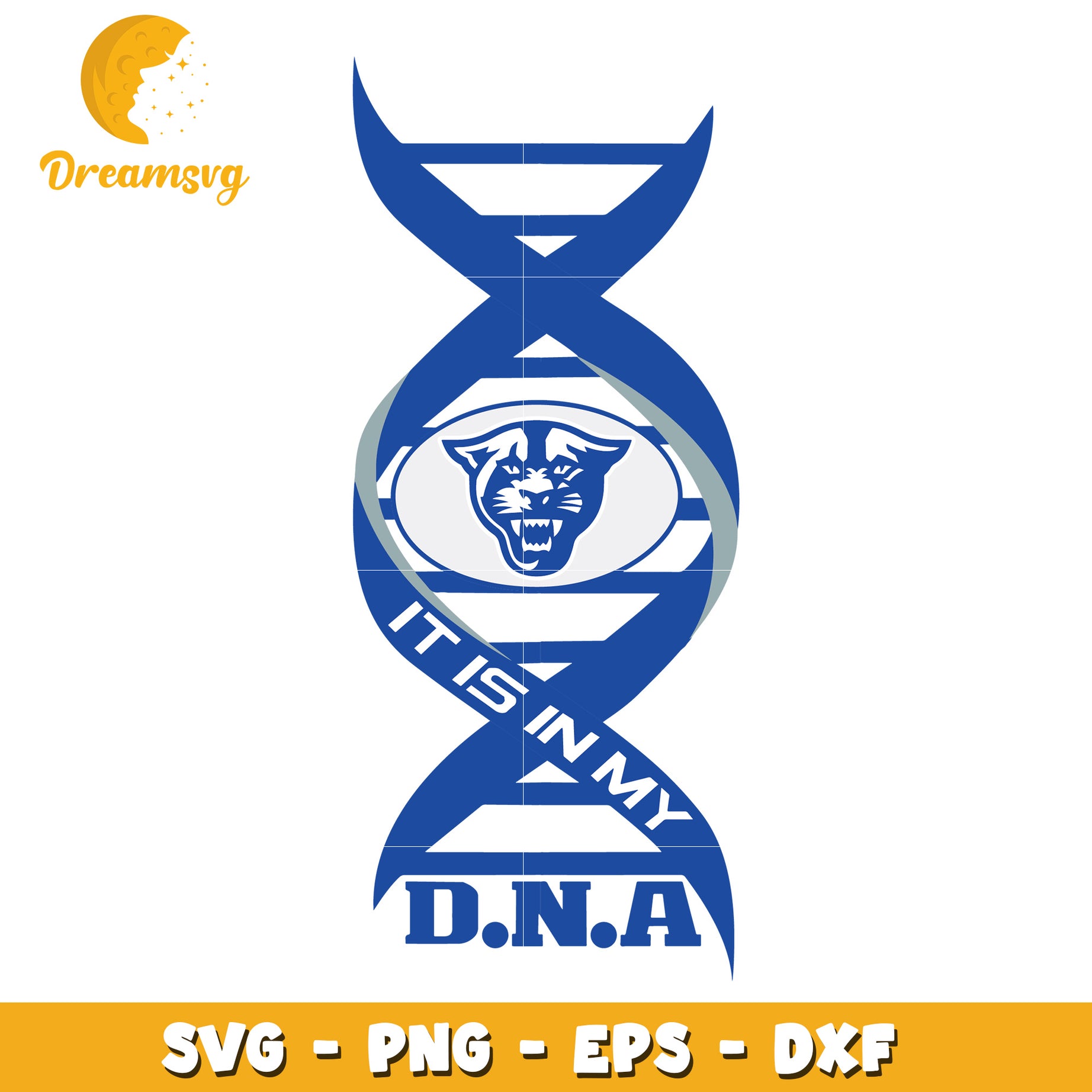 Option 1 (Focus on design)  DNA Cougar SVG PNG EPS DXF Cut File