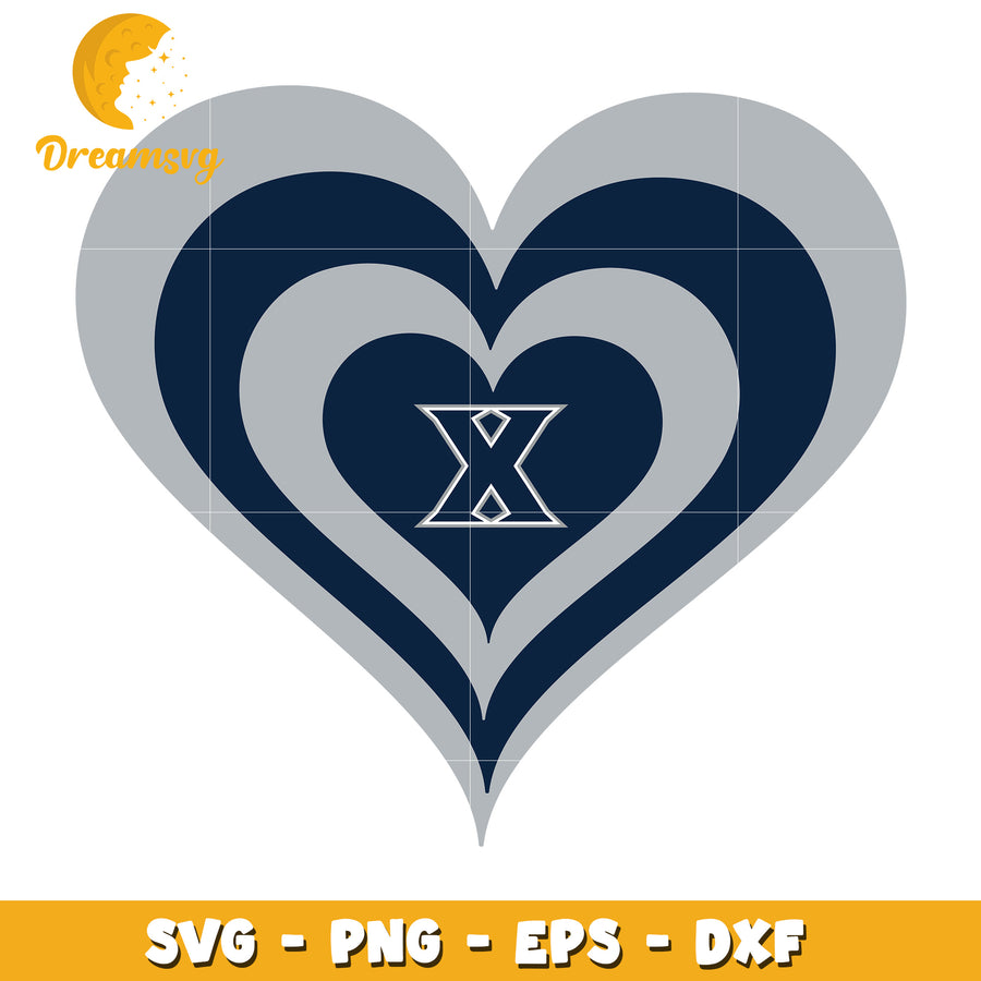 Option 1 (Focus on design)  Navy Blue Heart SVG Design, PNG, EPS, DXF