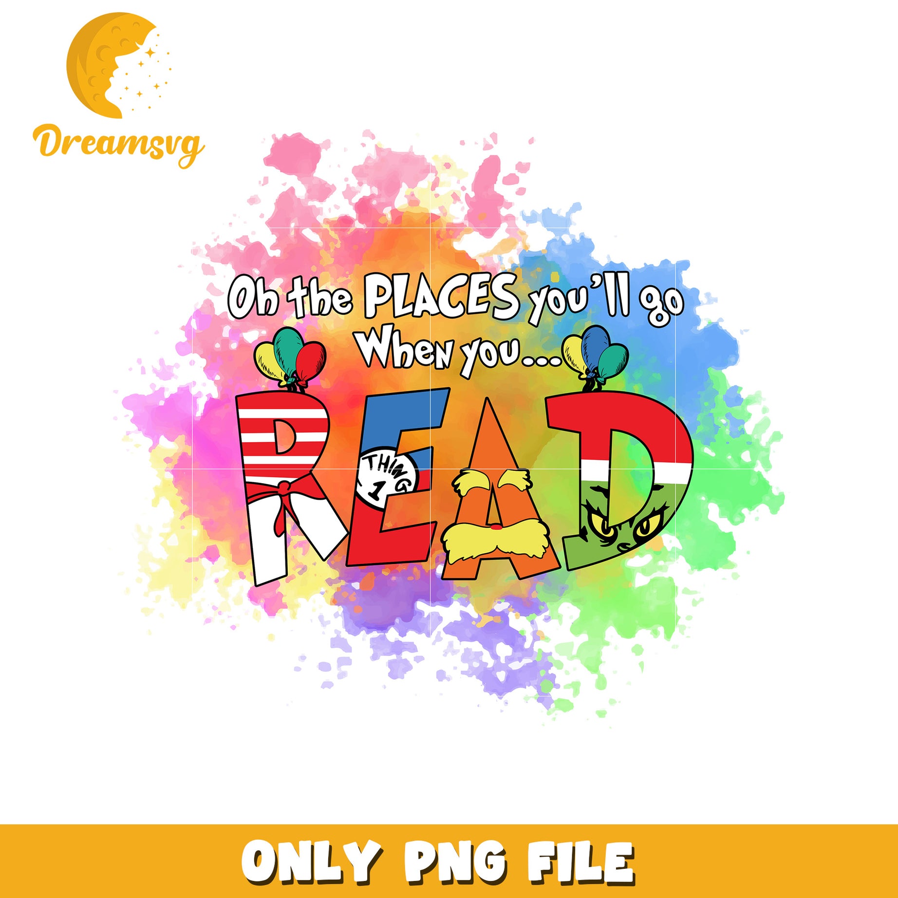 Option 1 (Focus on keywords)  PNG Oh the Places Youll Go Read