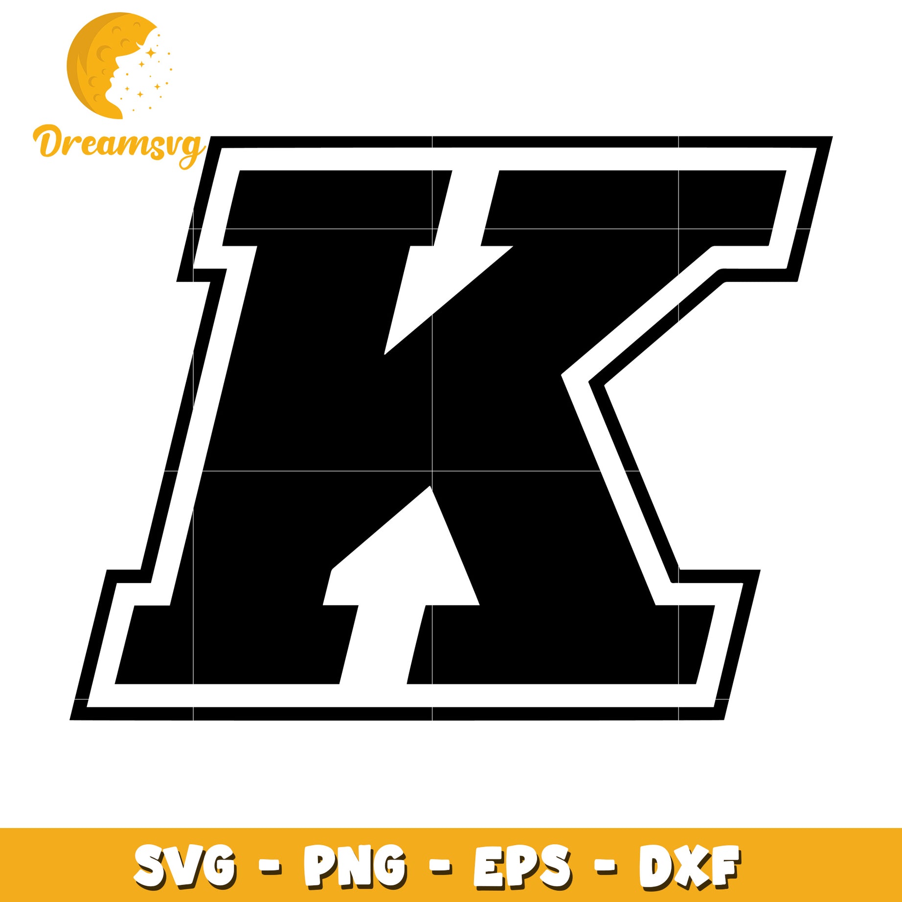 Option 1 (Focus on letter)  Bold Block Letter K SVG PNG EPS DXF