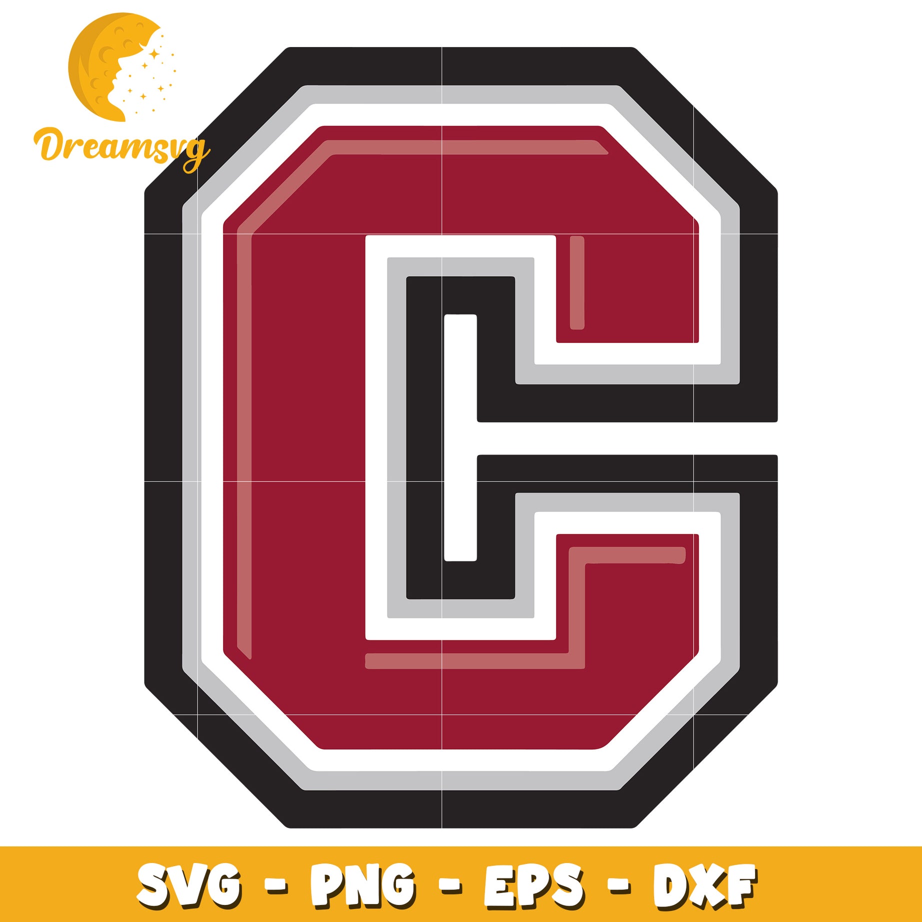 Option 1 (Focus on letter)  College Letter C SVG PNG EPS DXF