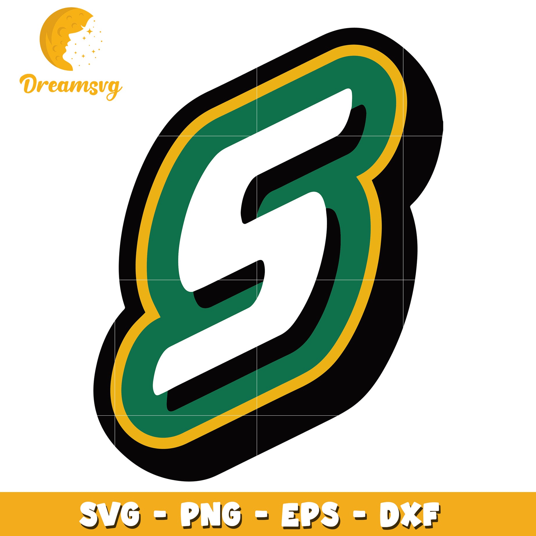 Option 1 (Focus on letter)  Green Gold S Letter SVG PNG EPS DXF