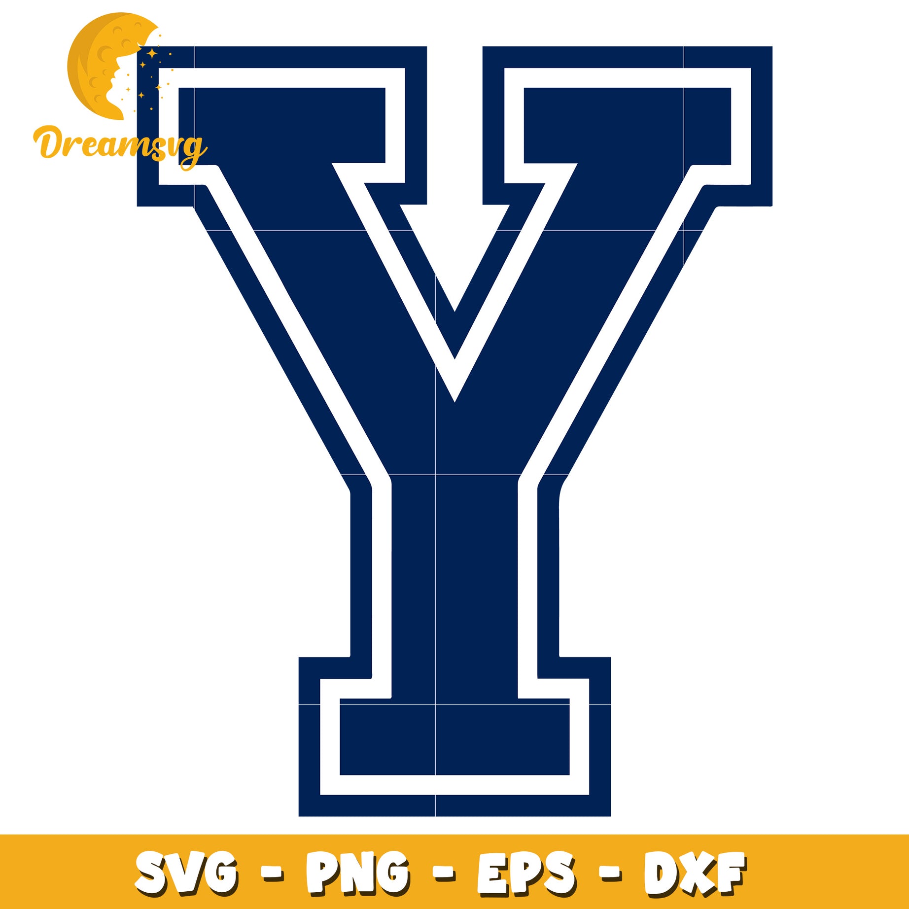 Option 1 (Focus on letter)  Varsity Letter Y SVG PNG EPS DXF