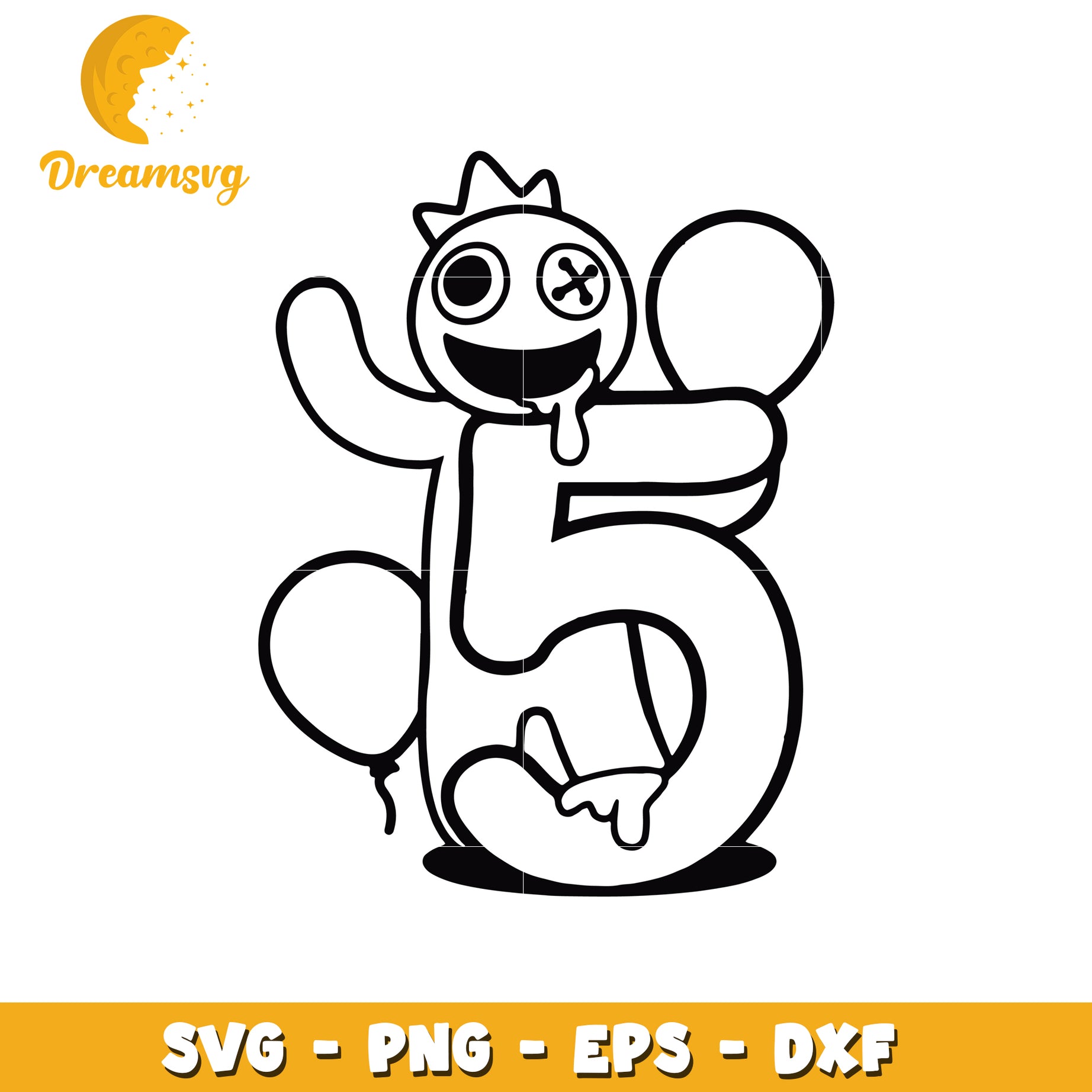 Option 1 (Focus on number) Number 5 SVG Cut File Funny Design Option 1 (Focus on number) Number 5 SVG Cut File Funny Design