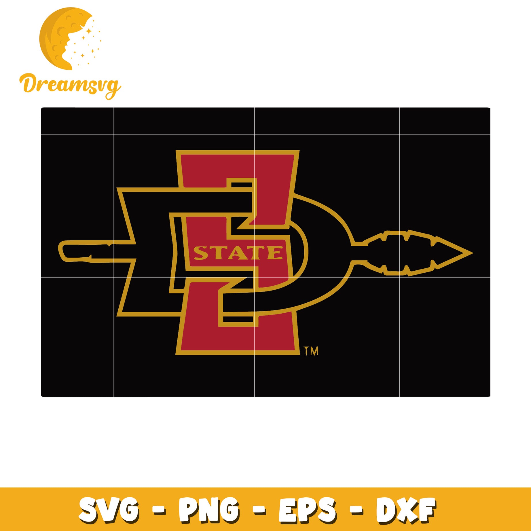 Option 1 (Focus on school)  San Diego State Aztec Logo SVG PNG EPS DXF