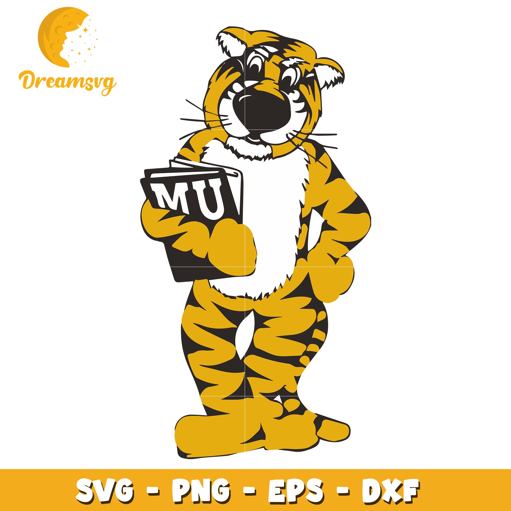 Option 1 (Focus on subject)  Cute Tiger Mascot SVG PNG EPS DXF