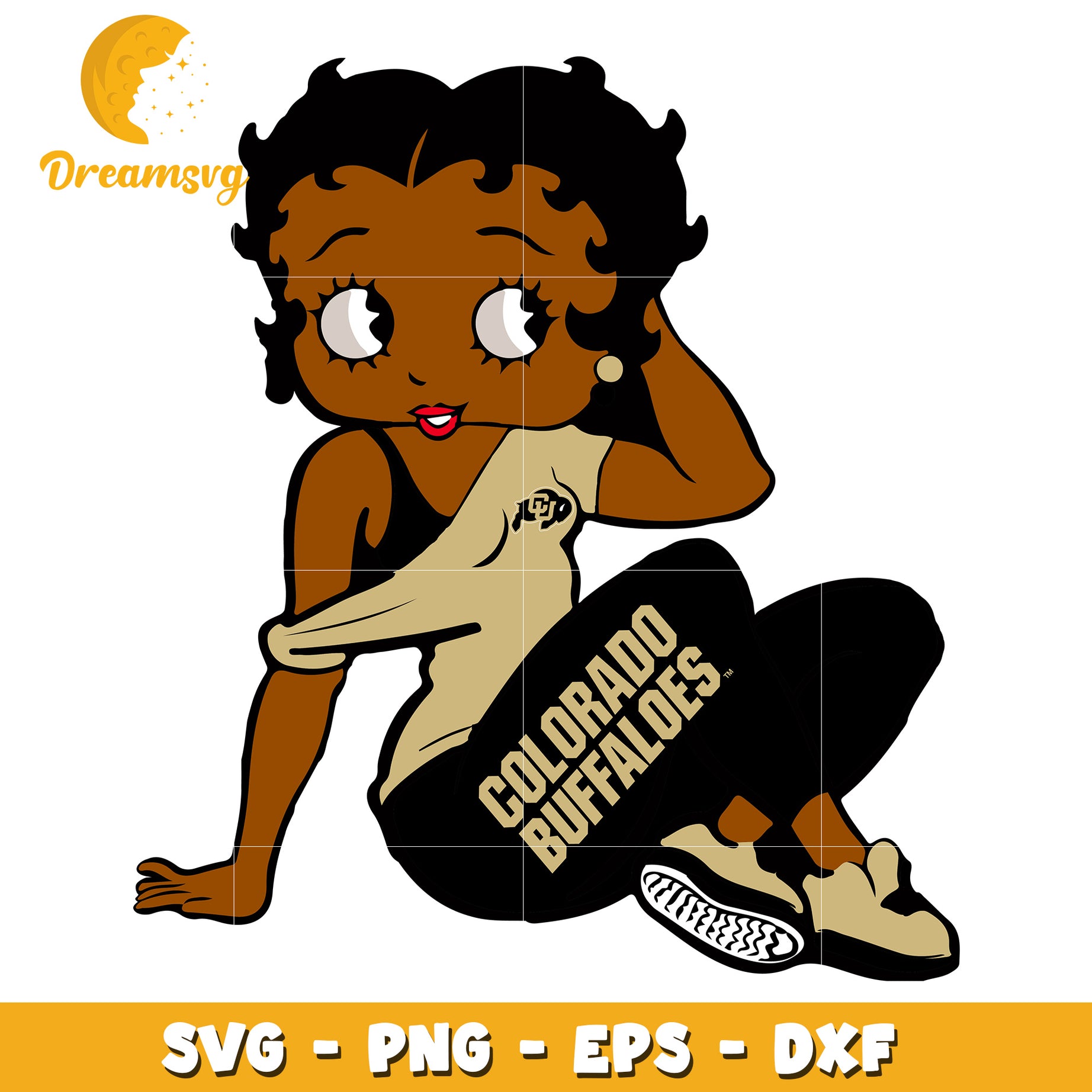 Option 1 (Focus on team) Colorado Buffaloes Betty Boop SVG