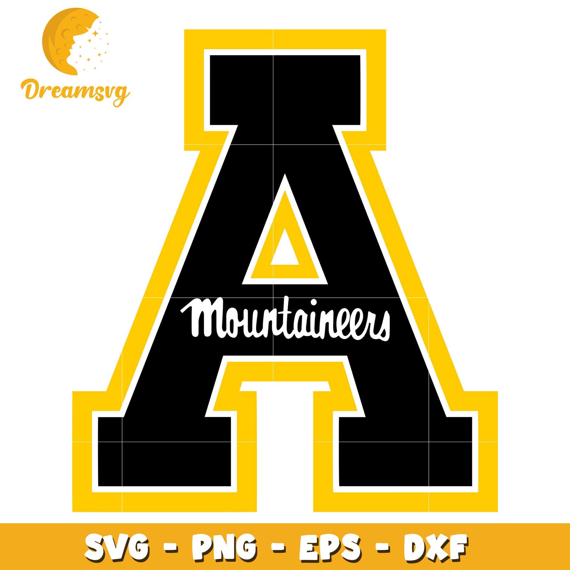 Option 1 (Focus on team) Mountaineers Letter A SVG PNG EPS DXF