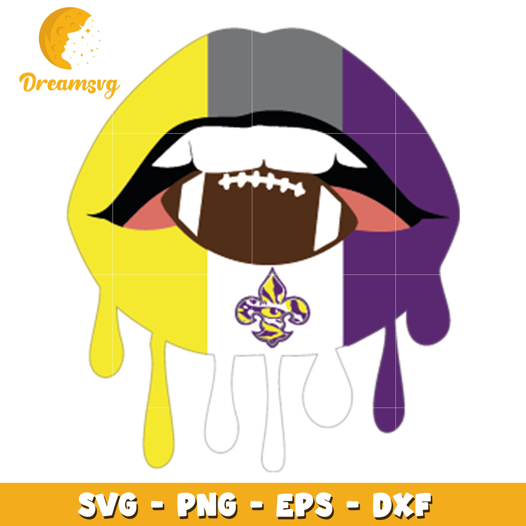 Option 1 (Focus on team) Saints Lips SVG PNG EPS DXF Cut File