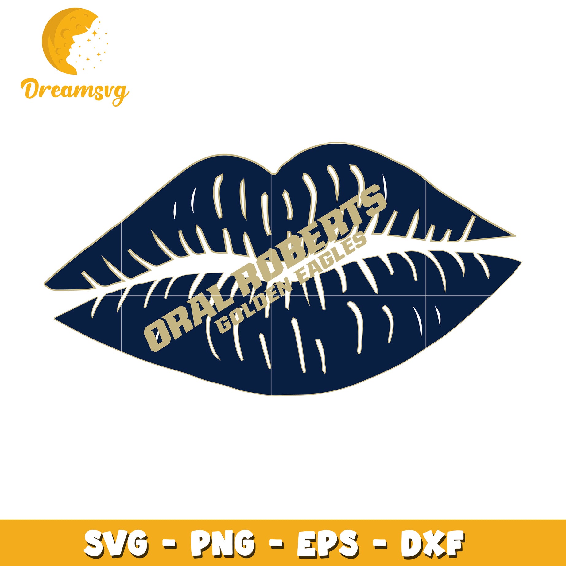 Oral Roberts Golden Eagles Lips SVG Cut File