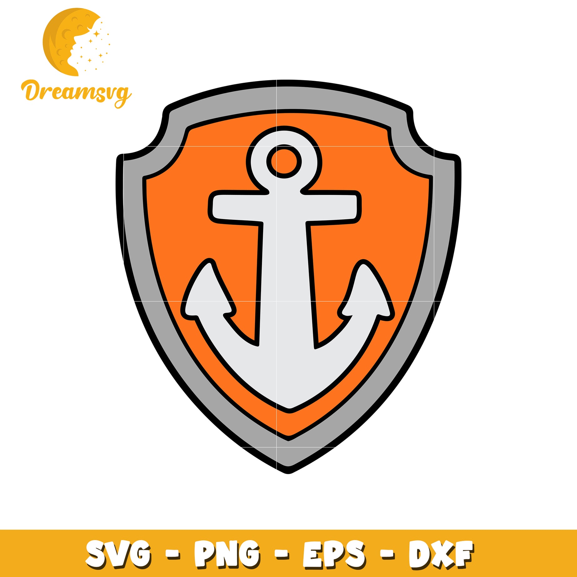 Orange Anchor Shield SVG PNG EPS DXF