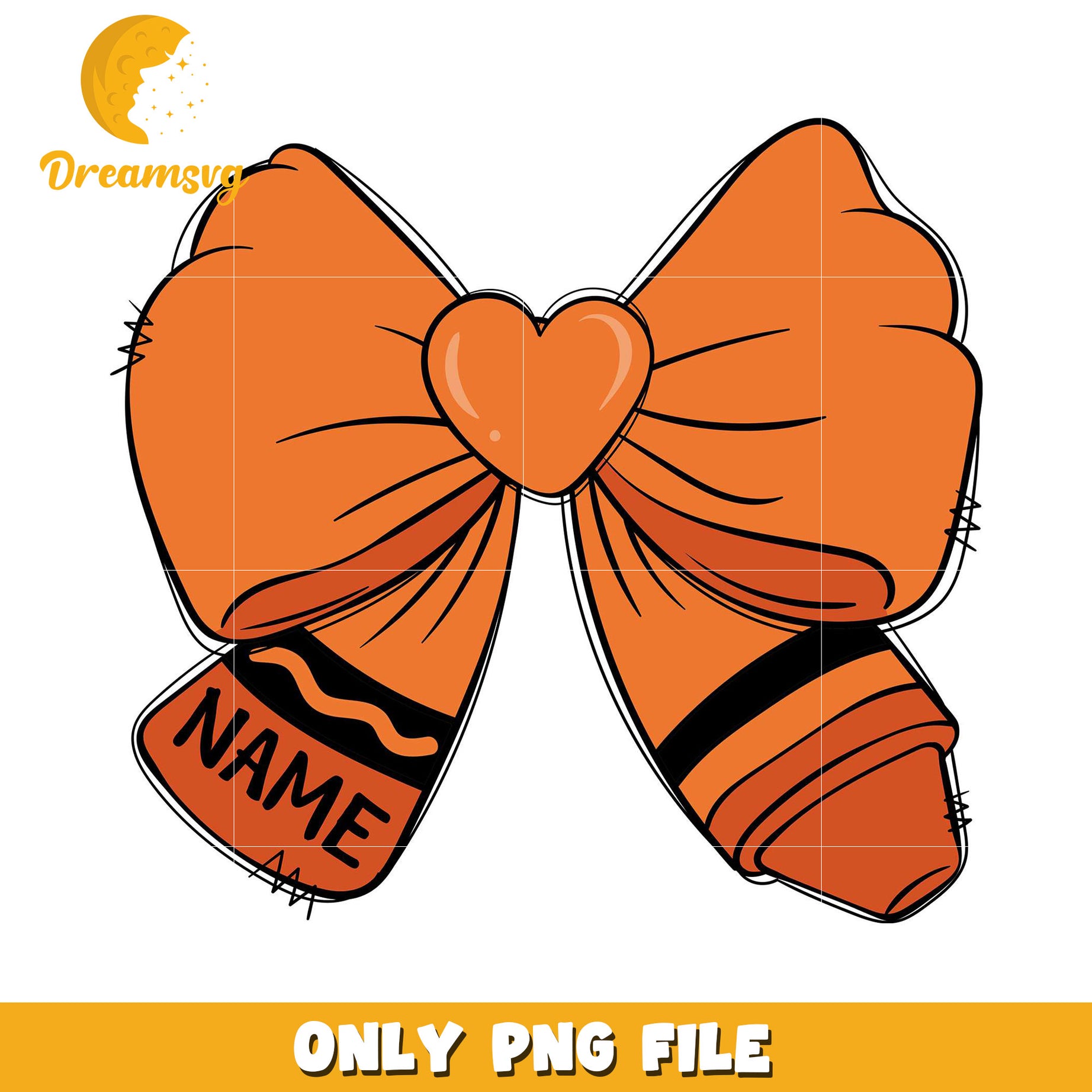 Orange Bow Crayon PNG Clipart