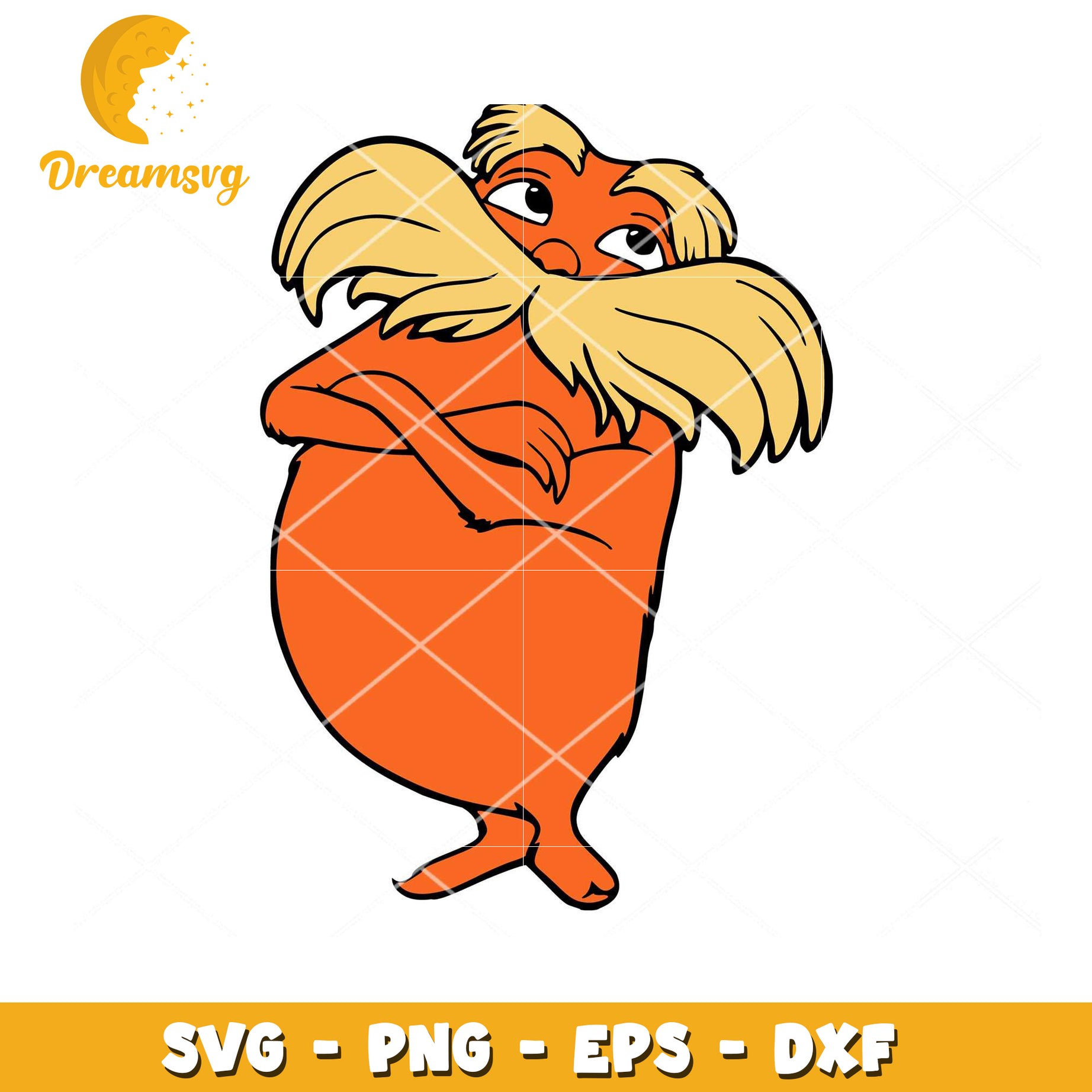 Orange Cartoon Character SVG Instant Download for Crafts Design