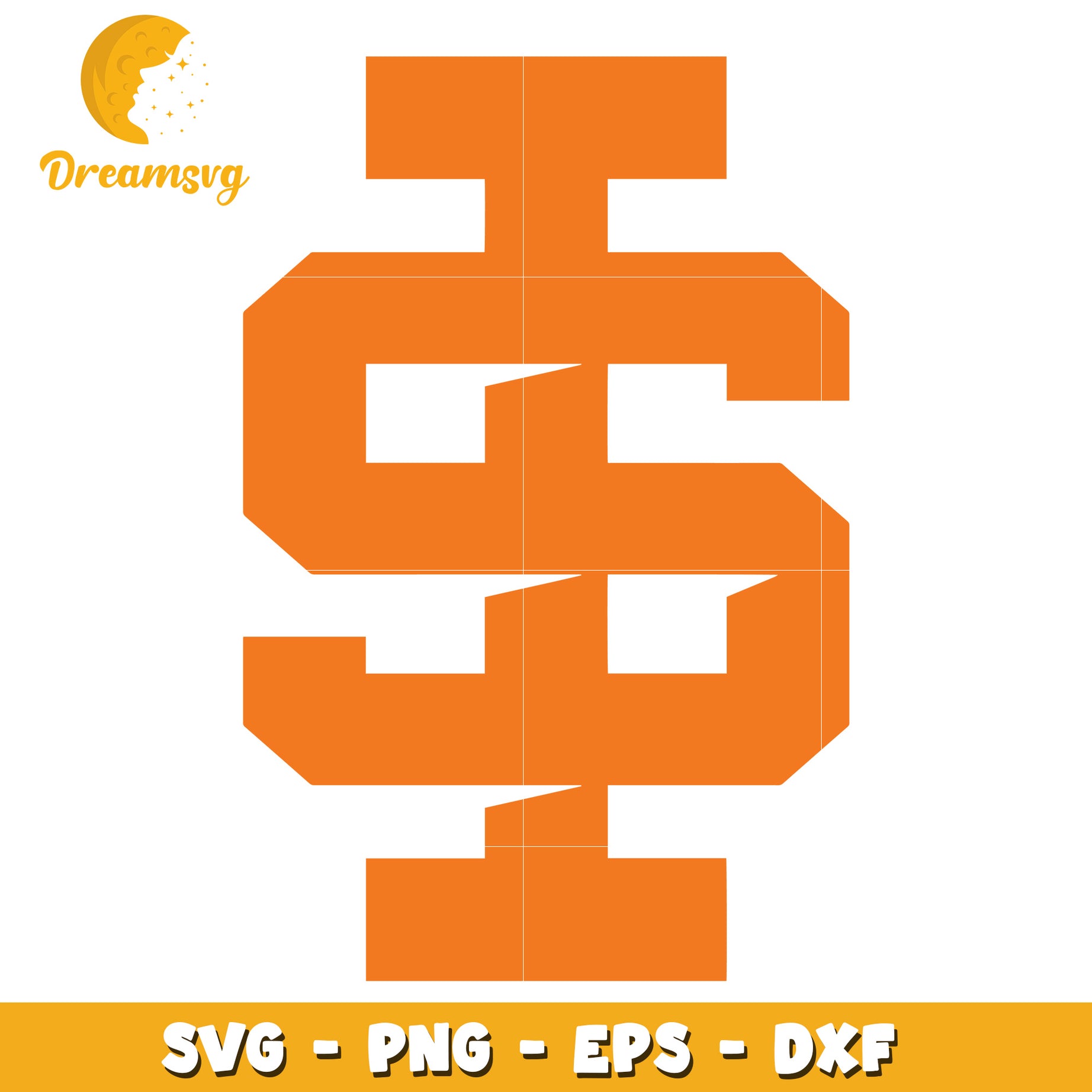 Orange Letter S SVG PNG EPS DXF Cut File