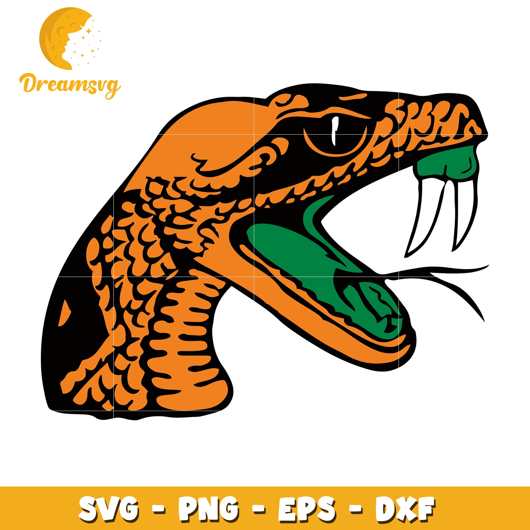 Orange Snake Head SVG PNG EPS DXF