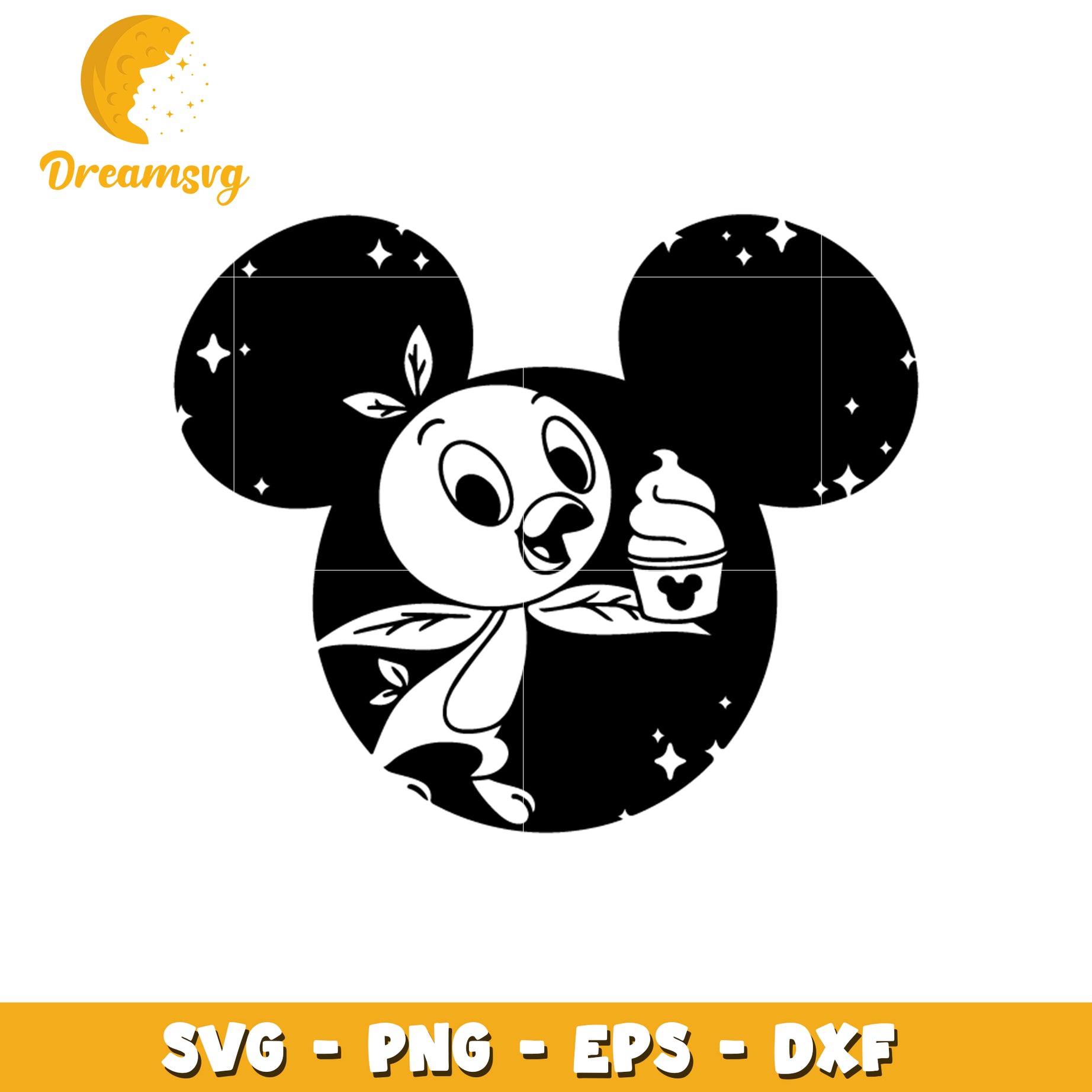 Orange bird mickey head svg, mickey svg, disney characters svg