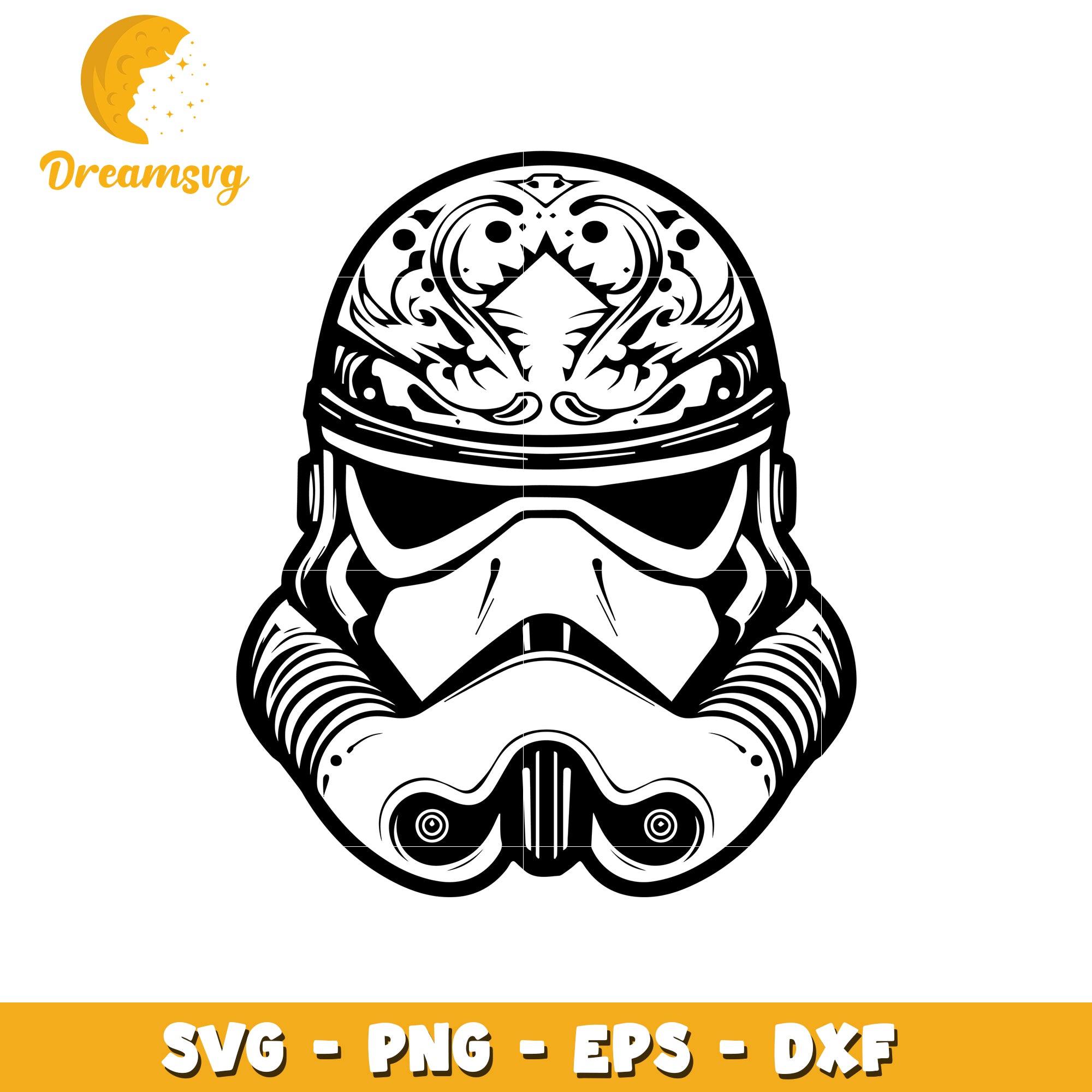 Ornate Stormtrooper Helmet SVG Cut File