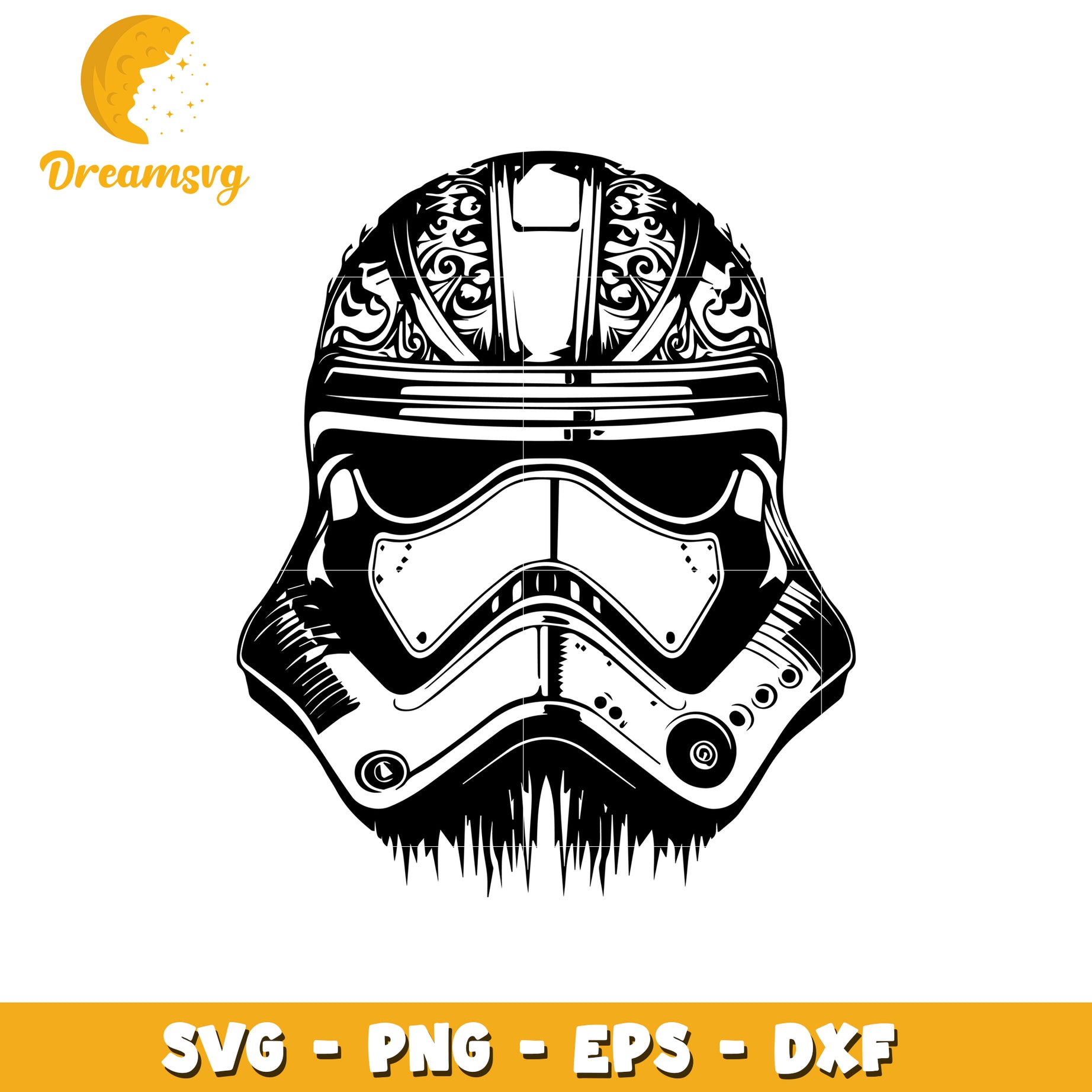 Ornate Stormtrooper Helmet SVG PNG