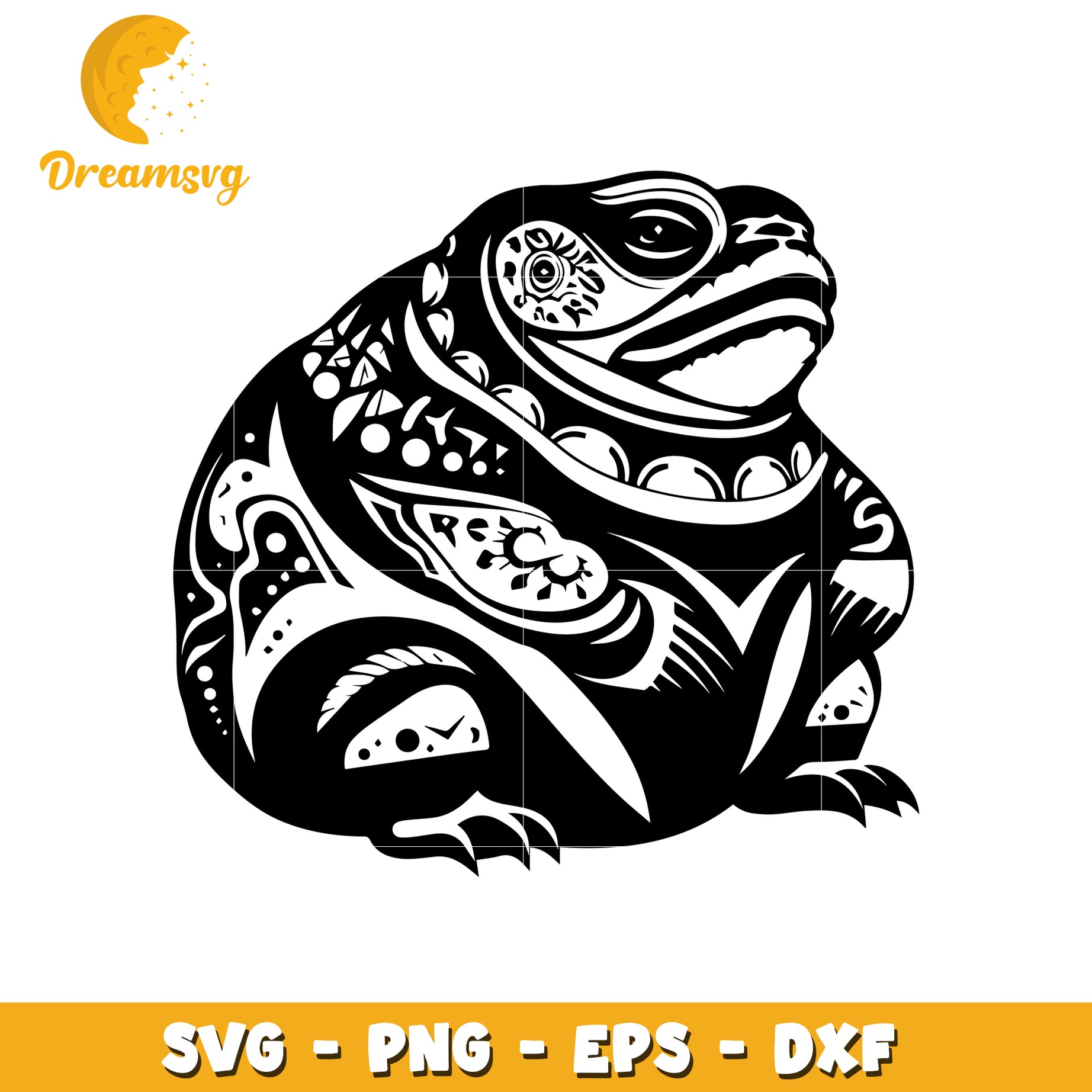 Ornate Toad SVG Cut File