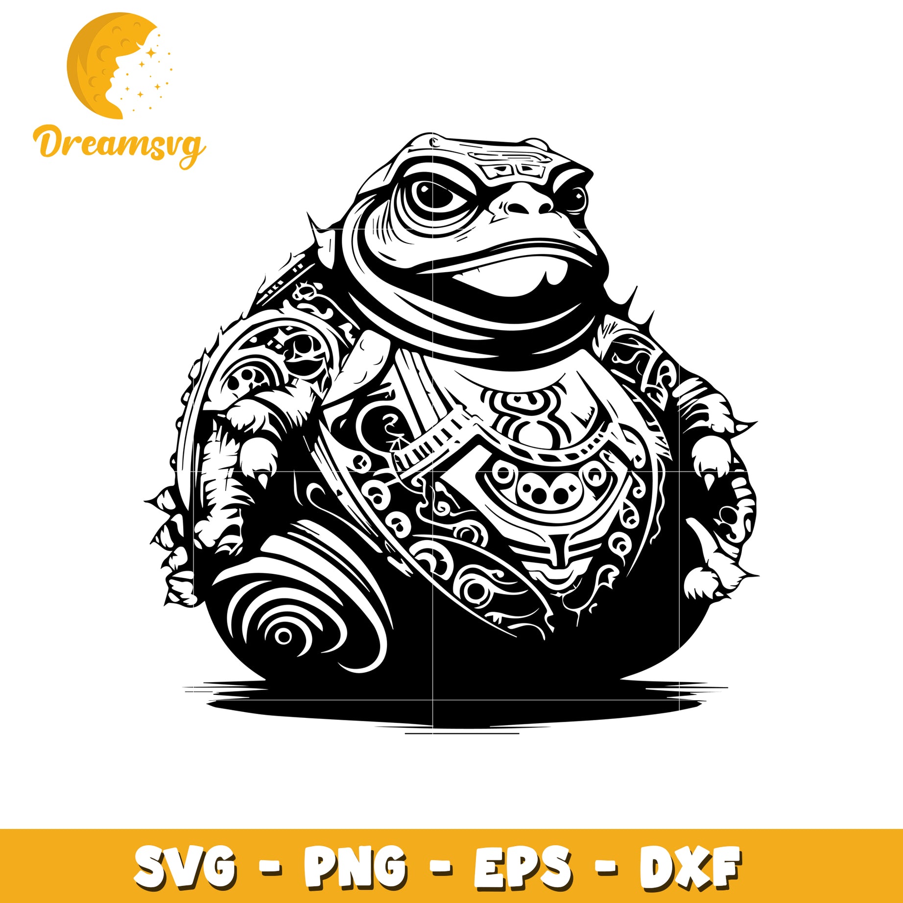 Ornate Toad SVG Cut File PNG EPS DXF