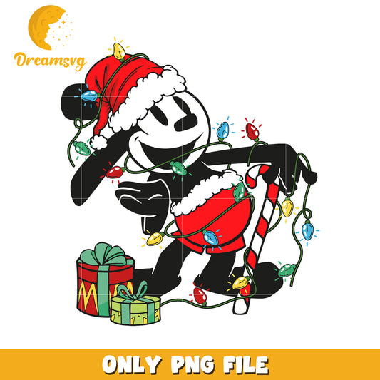 Outline mickey png, christmas decor png, disney mickey png