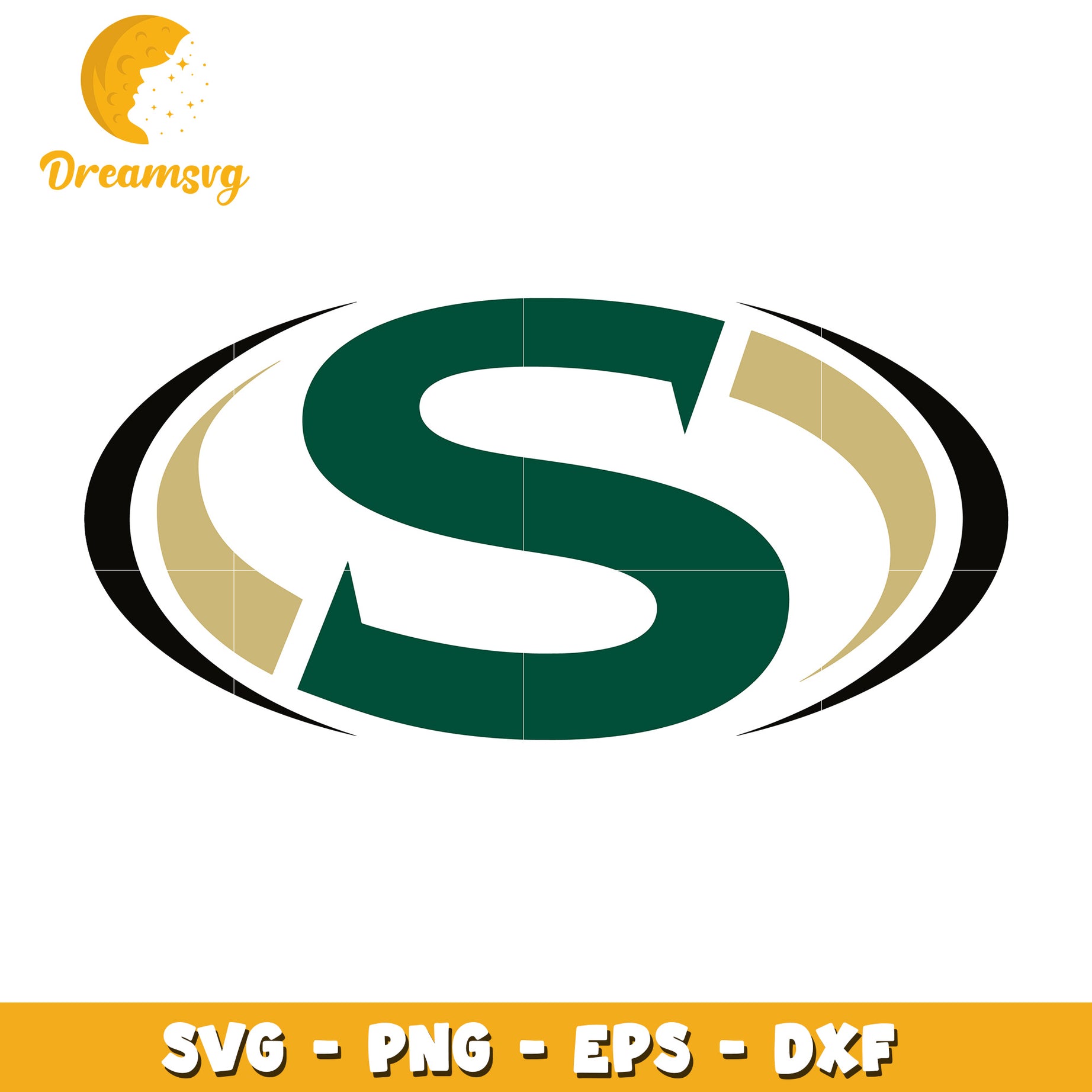 Oval Letter S SVG PNG EPS DXF Cut File