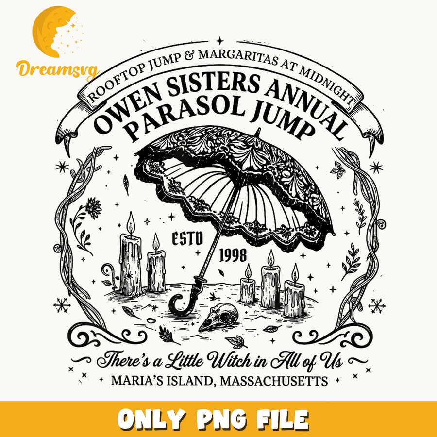 Owen Sisters Annual Parasol Jump PNG, Practical Magic, Halloween PNG