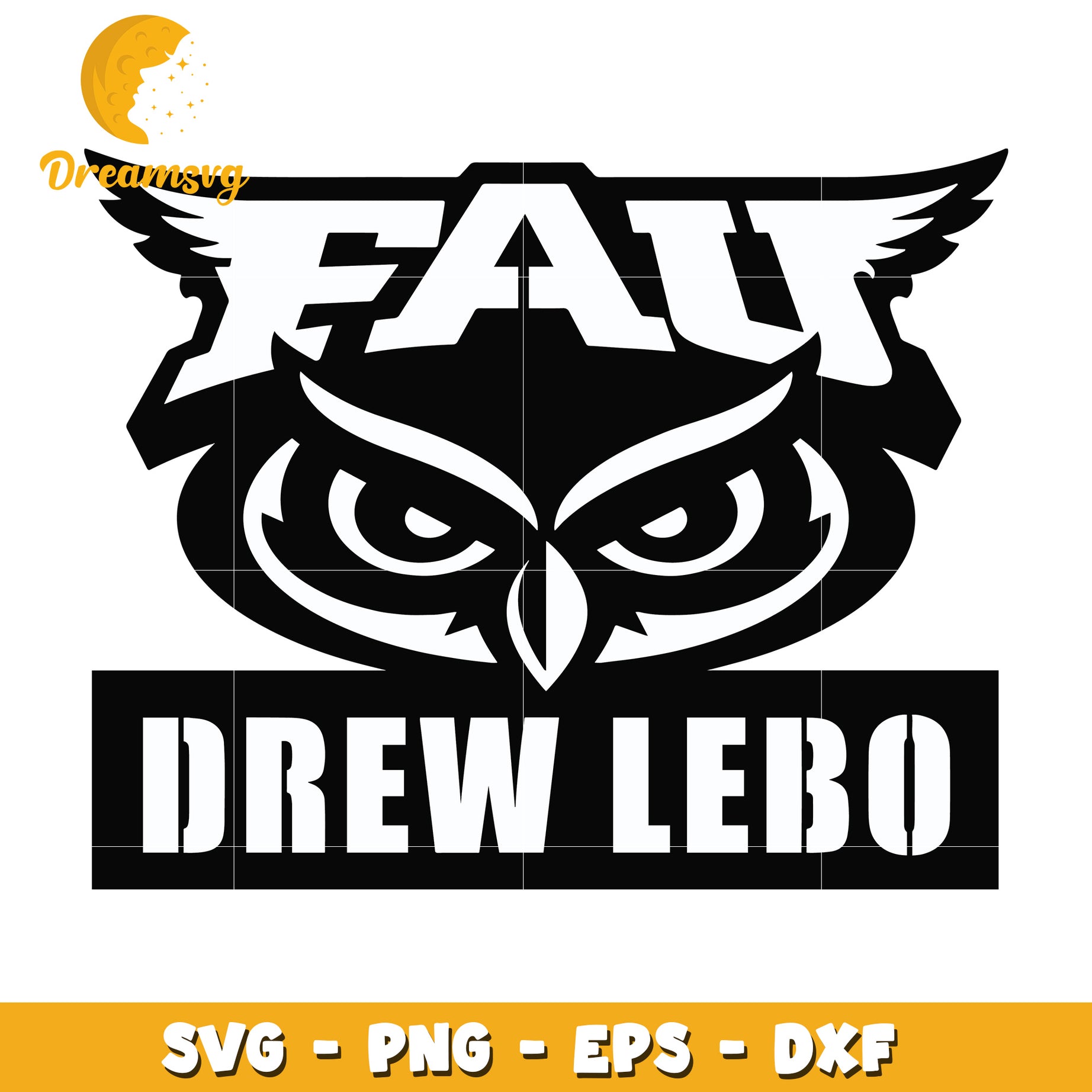 Owl Drew Lebo Fall SVG PNG EPS DXF