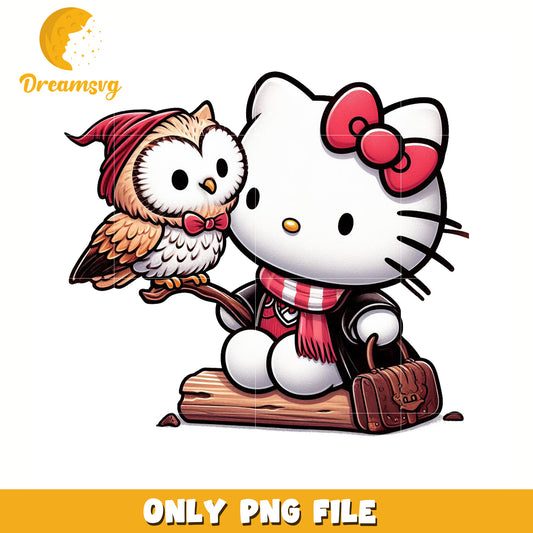 Owl and kitty png, hello kitty mirror png, hello kitty friends png