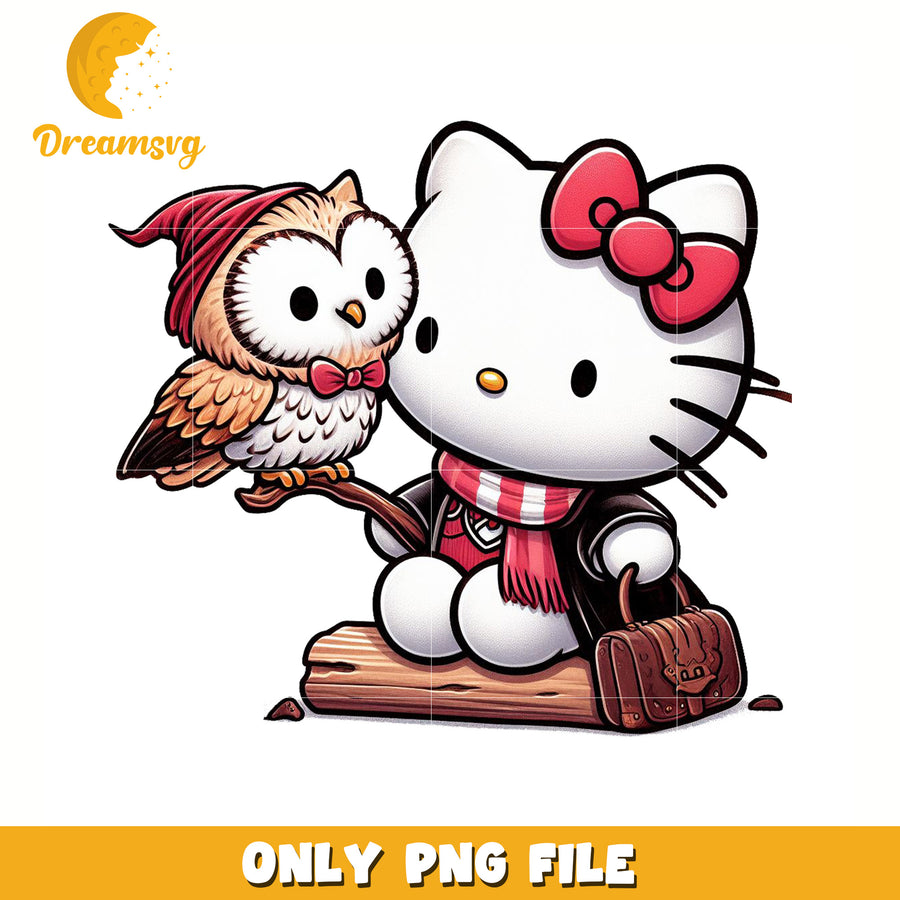 Owl and kitty png, hello kitty mirror png, hello kitty friends png