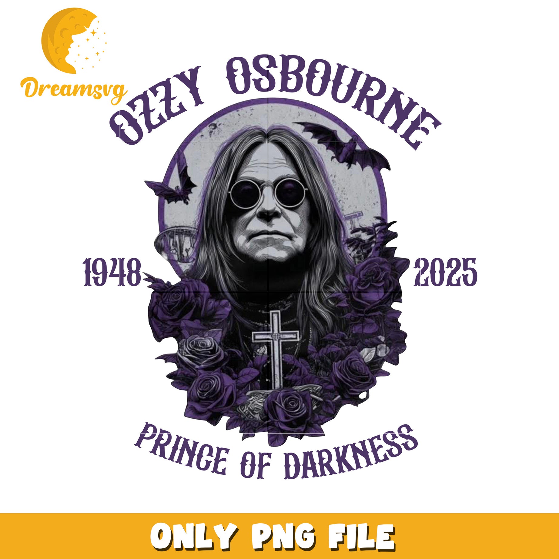 Ozzy osbourne png, rock legend design png, prince of darkness art png