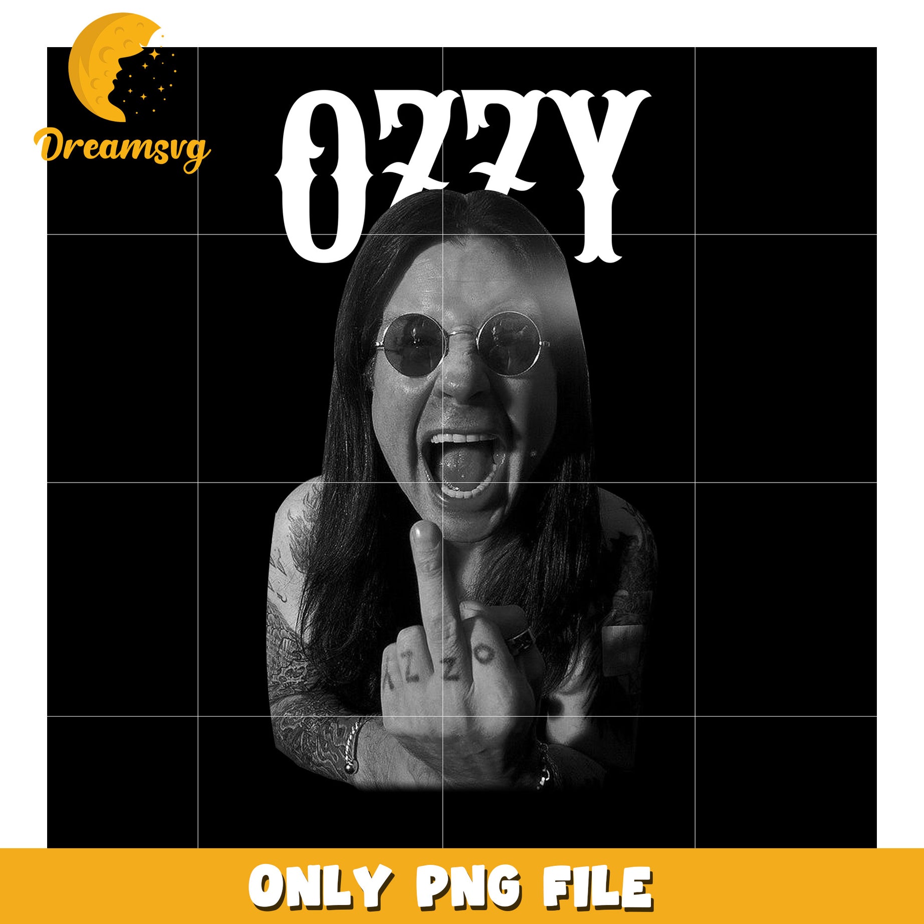 Ozzy osbourne prince of darkness design png, heavy metal icon png, dark rock legend png
