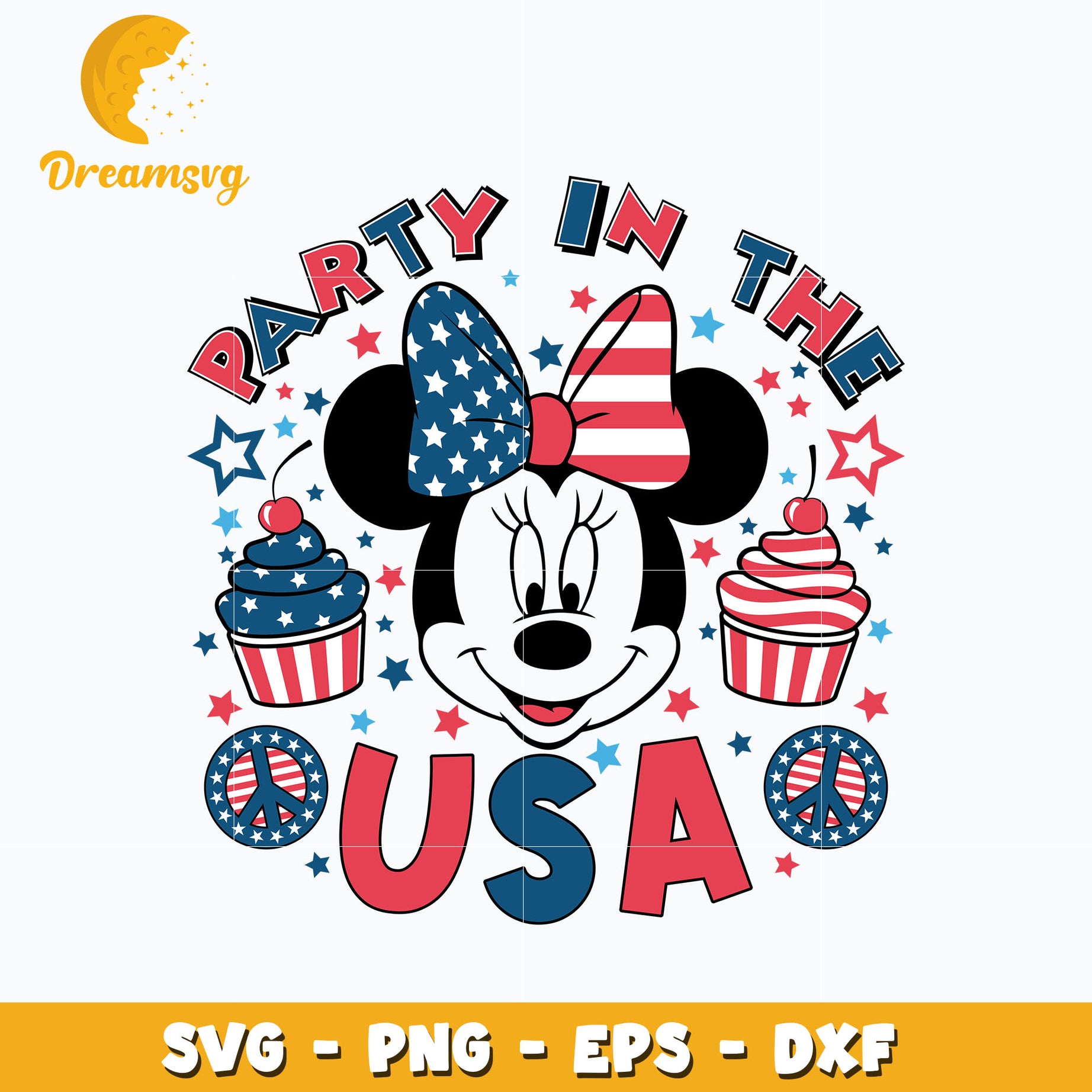 Party In The USA Minnie mouse head svg