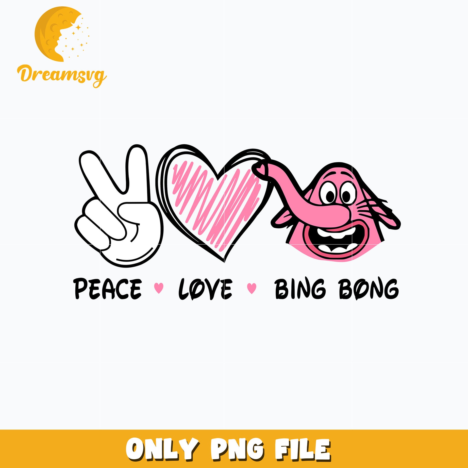 Peace love bing bong design png