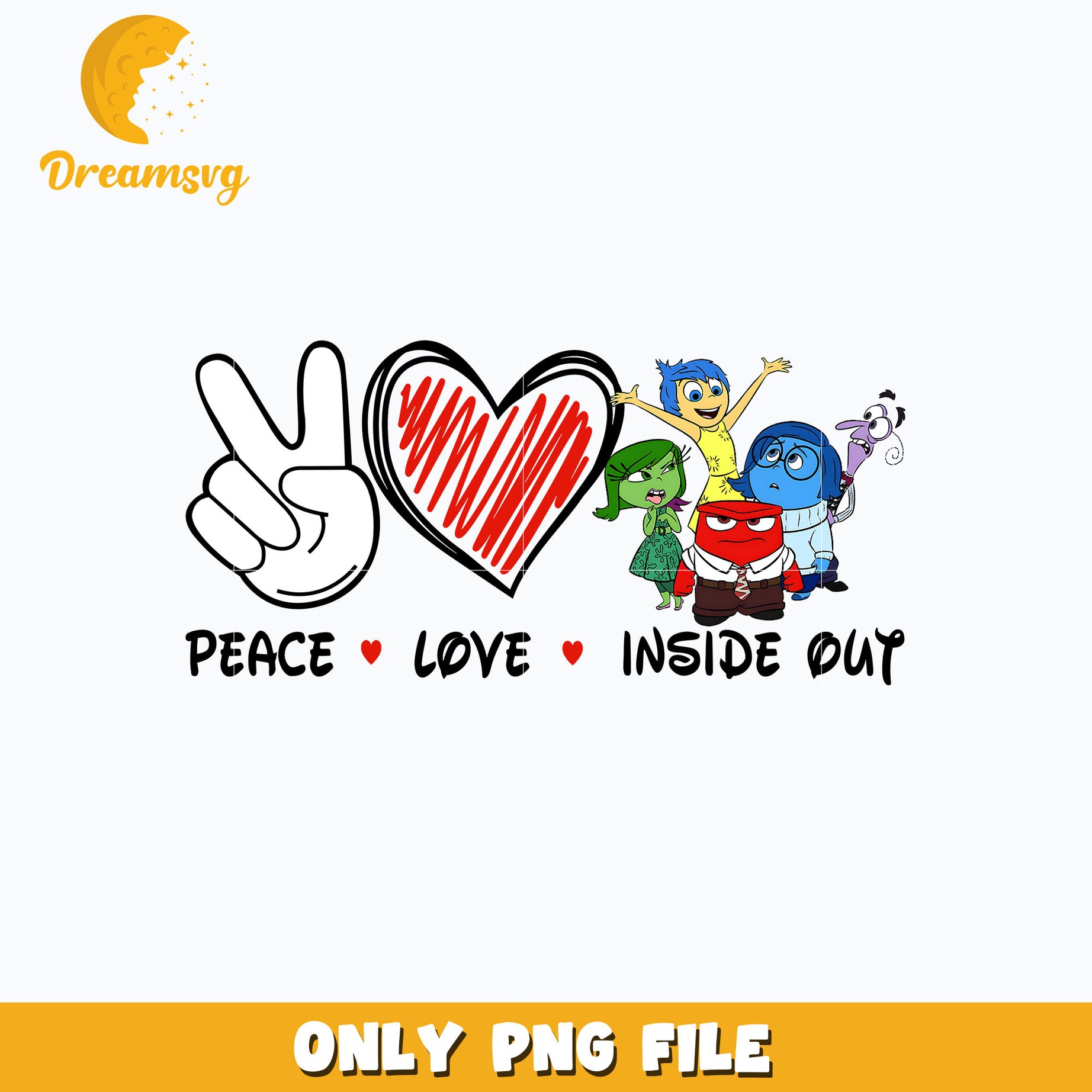 Peace love inside out design png