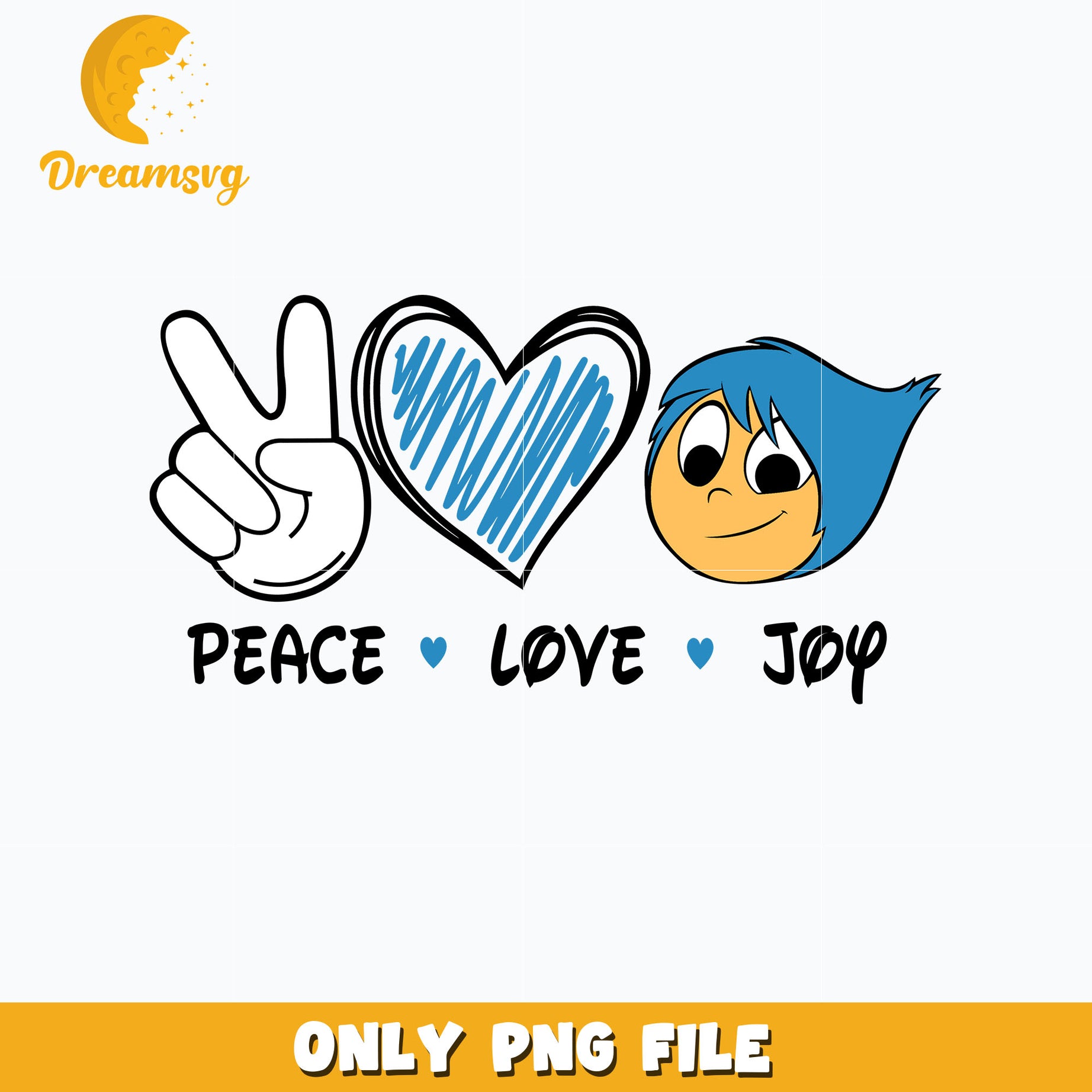 Peace love joy design png, disney png