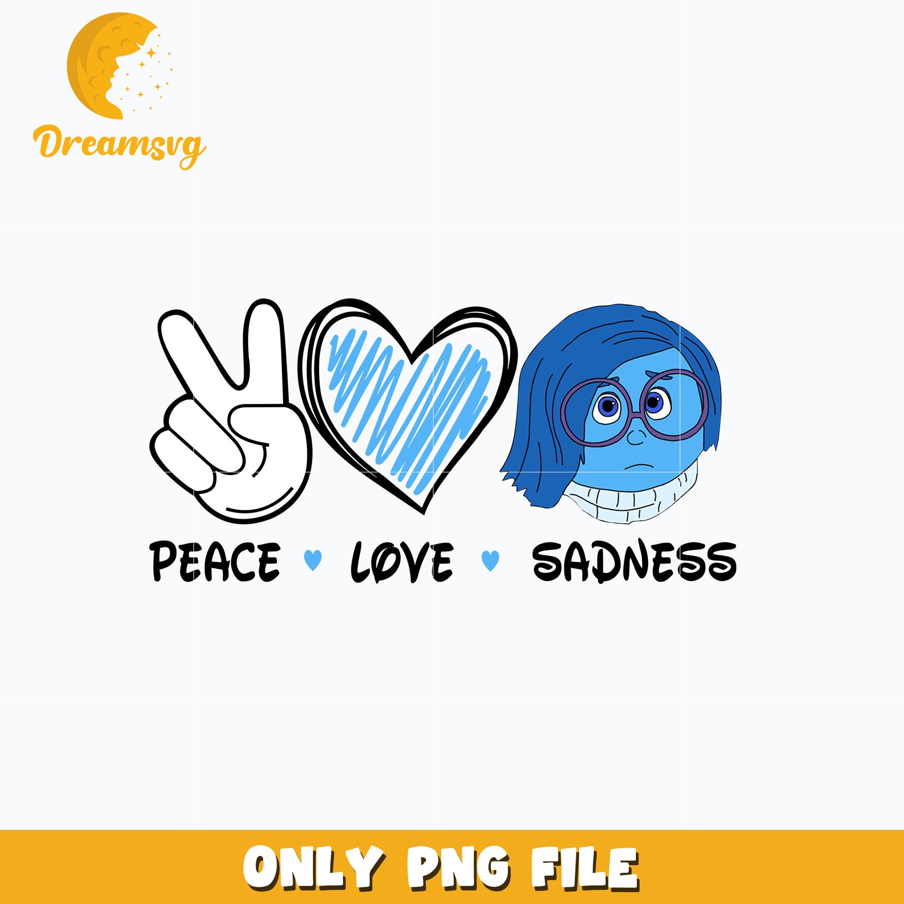 Peace love sadness design png