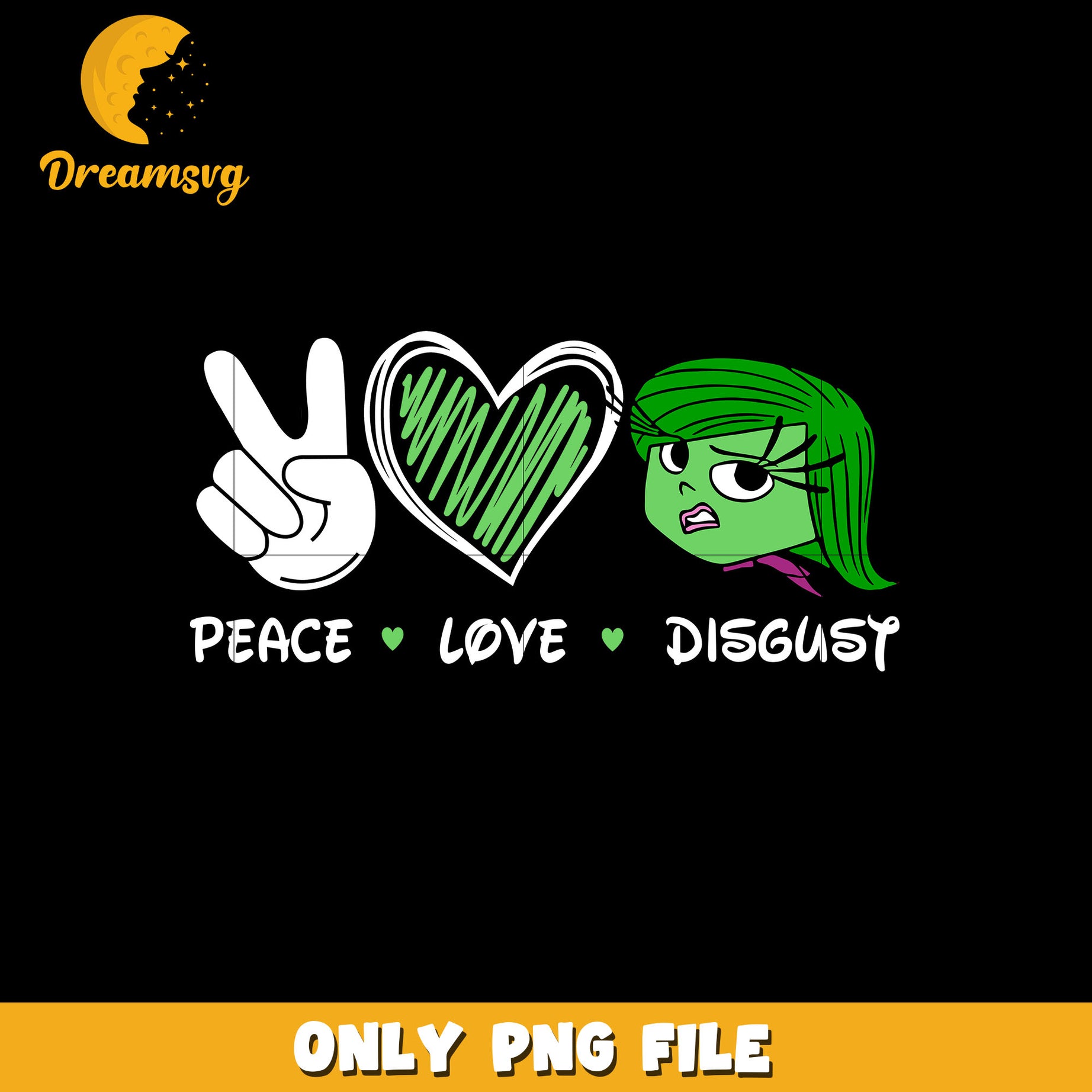 Peace love Disgust design png