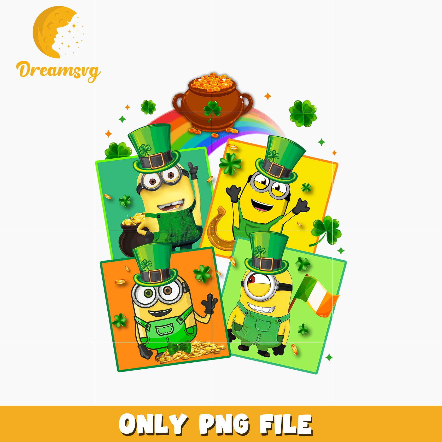 Minions rainbow st. patrick's day Png