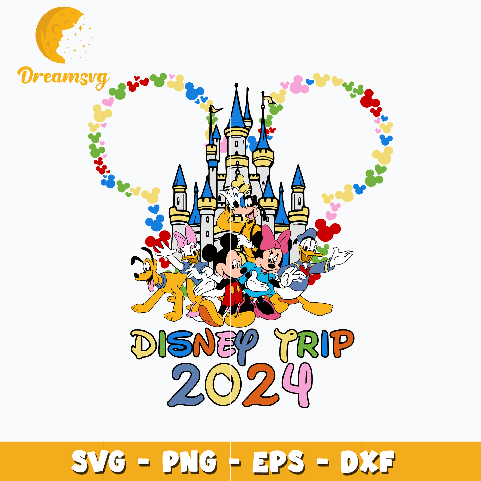 Mickey mouse castle disney trip 2024 svg