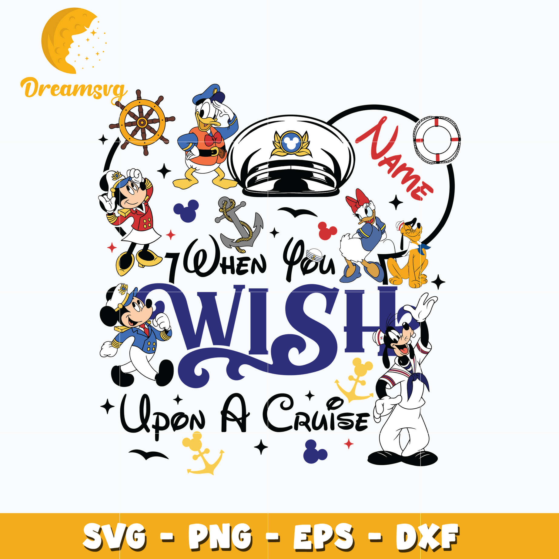 Mickey mouse friends upon a cruise svg